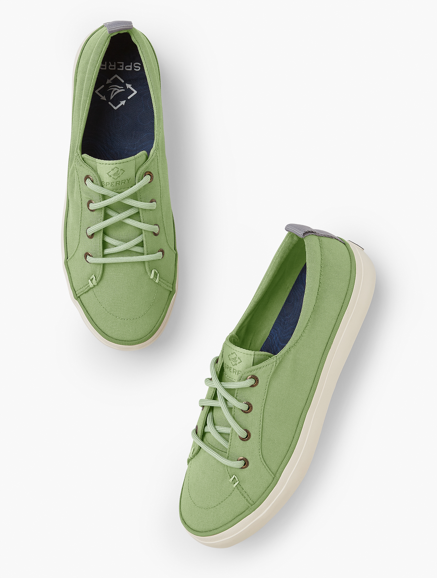 green sperry sneakers