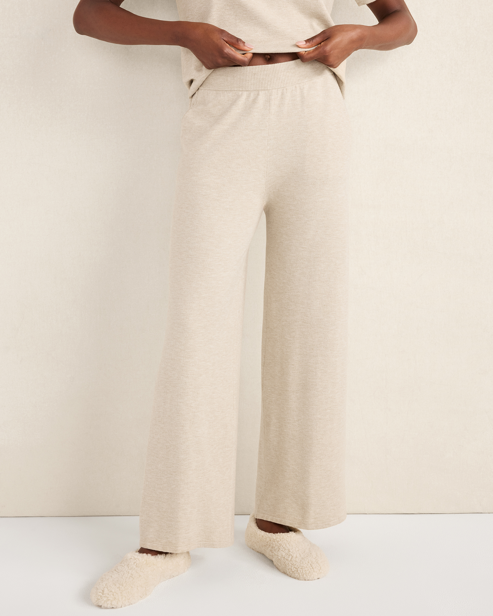 Relaxed Jersey Wide Leg Pants