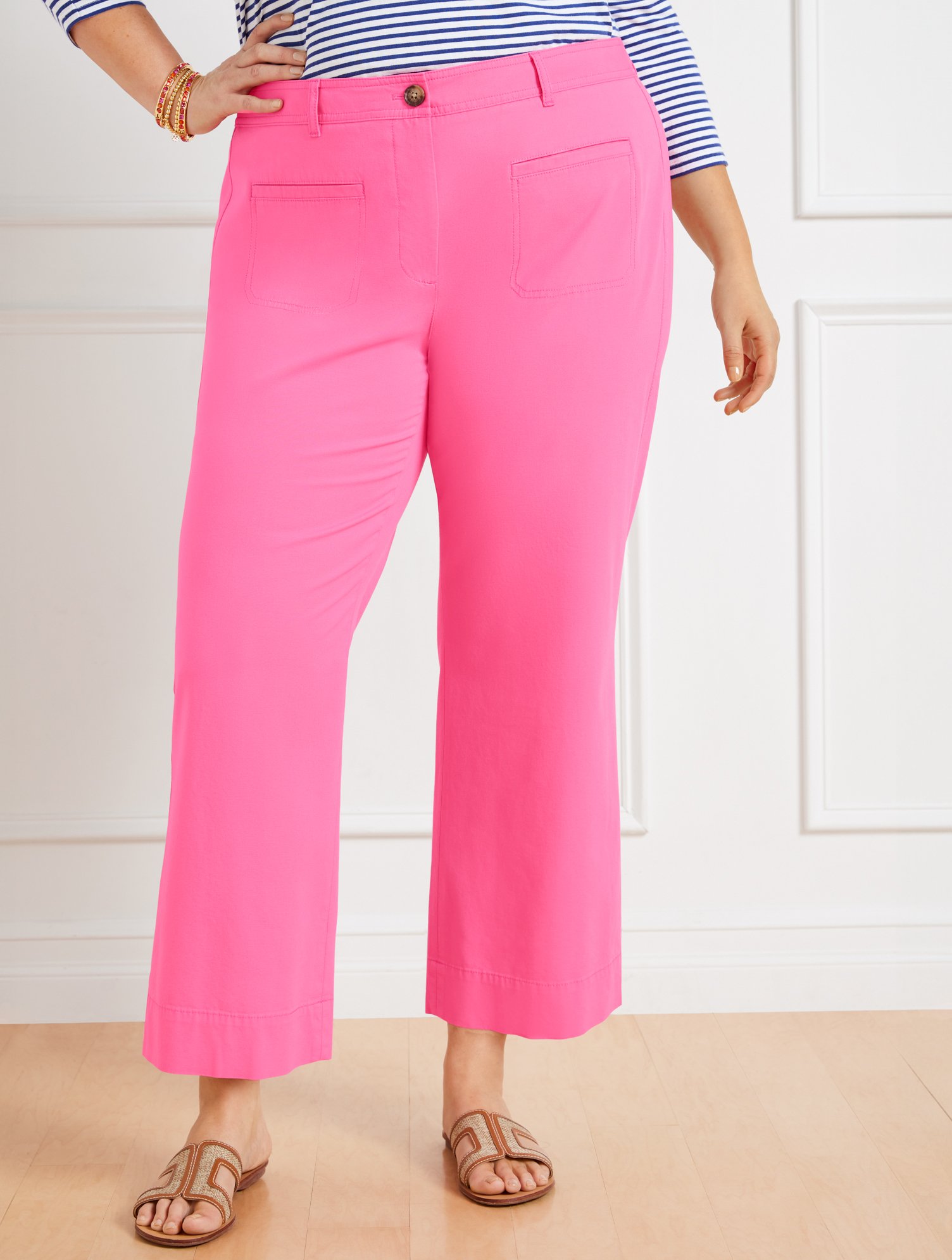 Talbots Wide Crop Pants - Pink Geranium - 22