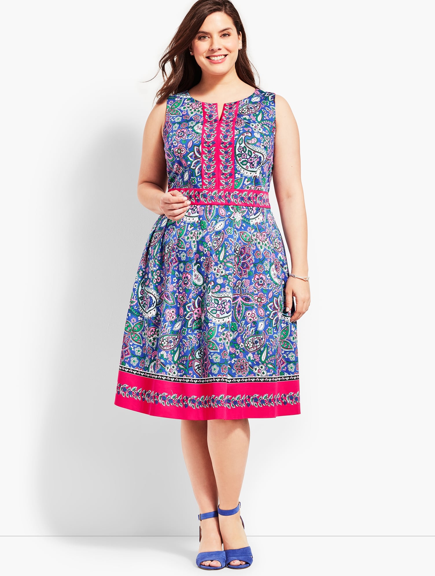 Paisley Fit & Flare Dress | Talbots