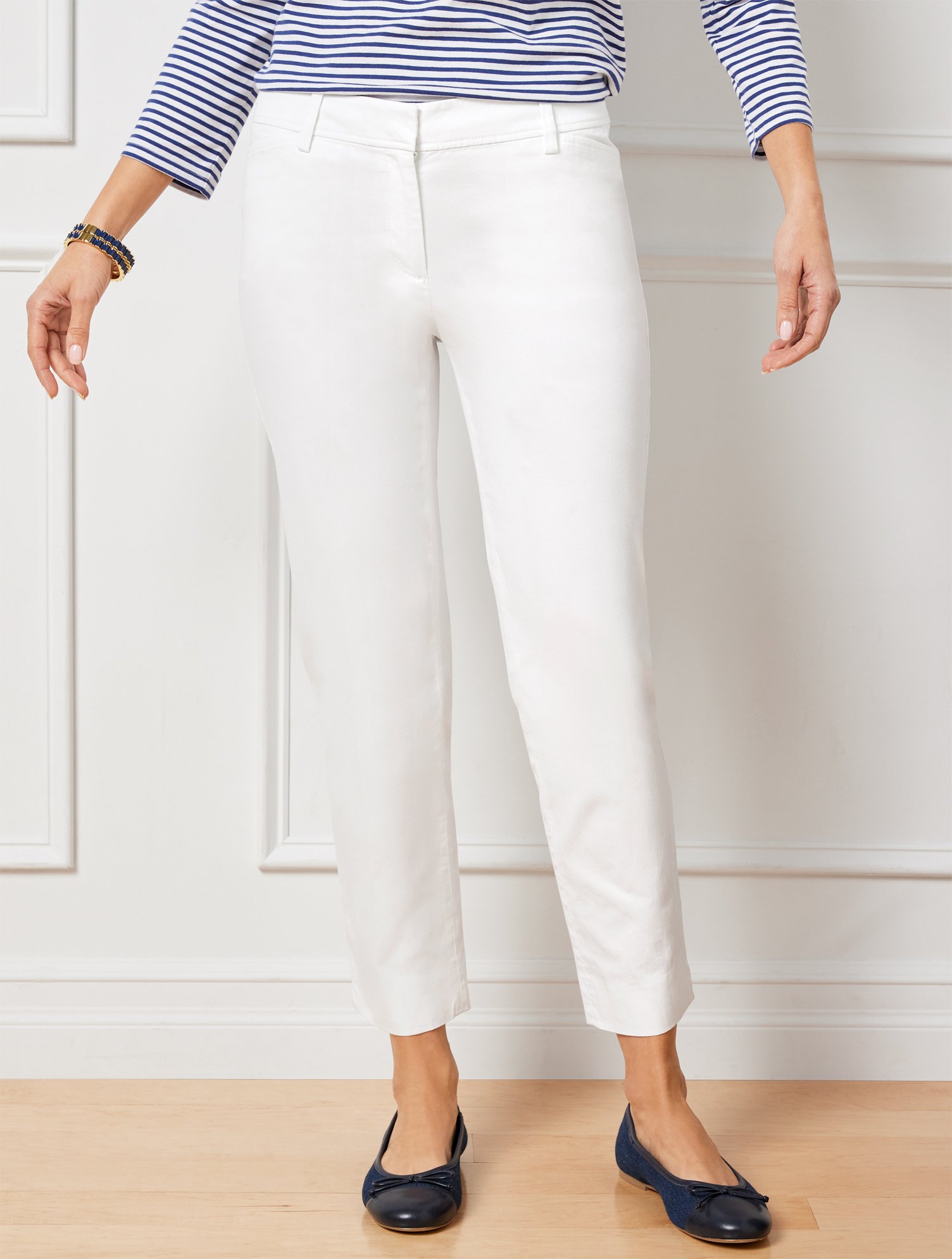 Talbots Perfect Crops Pants - Curvy Fit - White - 18