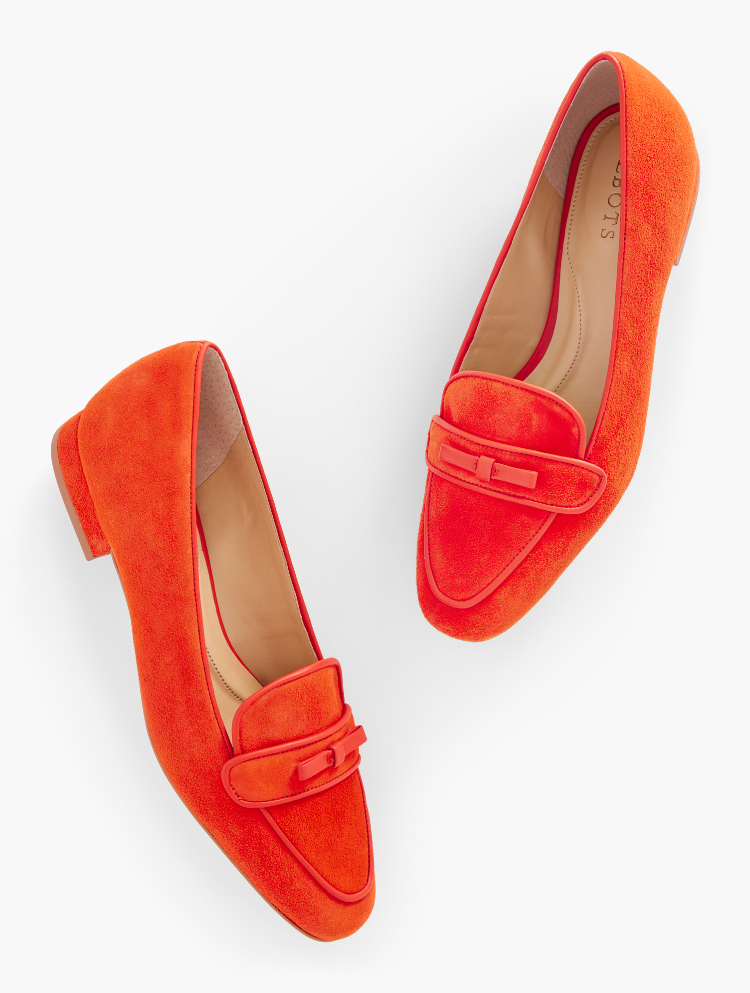 Talbots Jane Bow Loafers - Suede - Clementine - 8m
