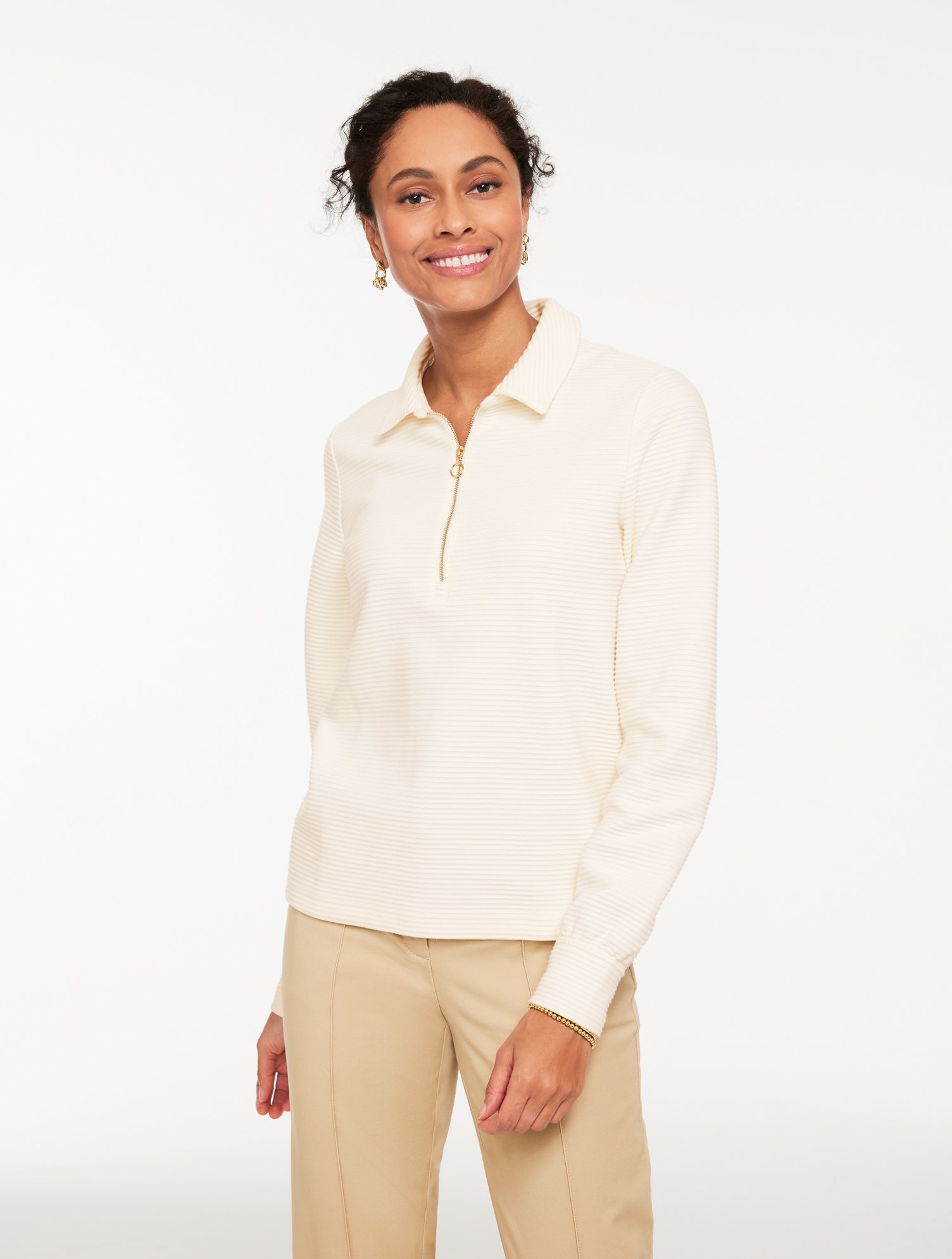 Ottoman Knit Half-Zip Pullover | Talbots
