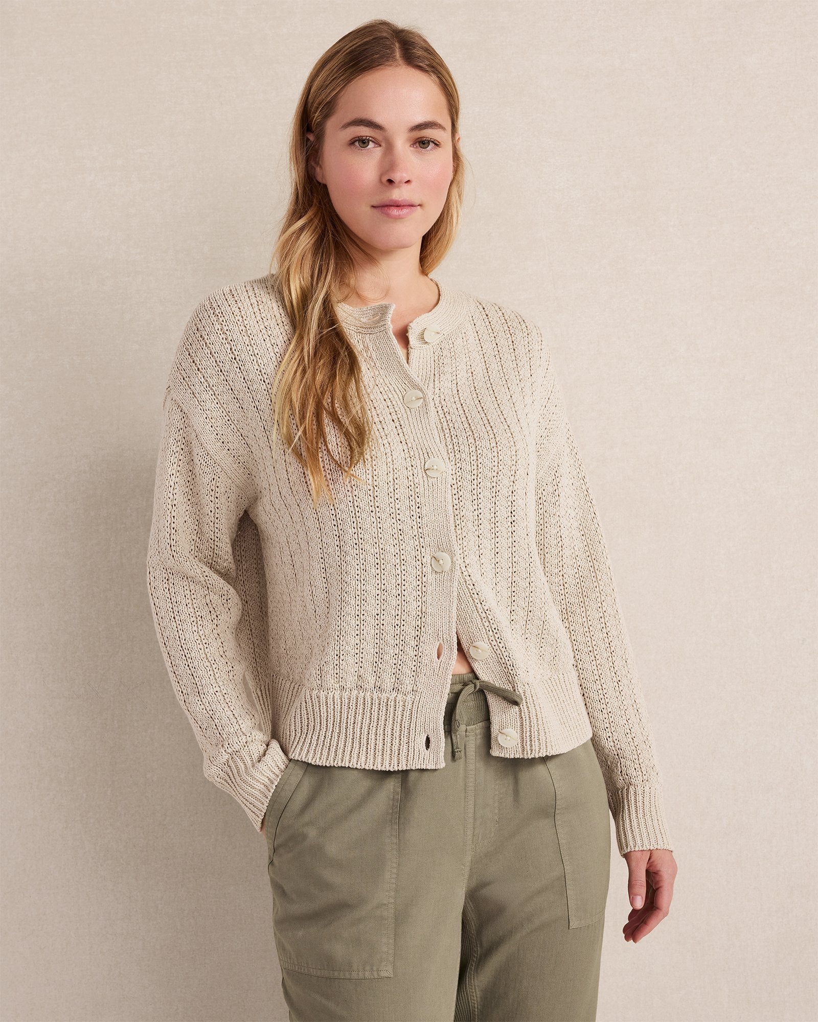 Linen Tape Yarn Cardigan