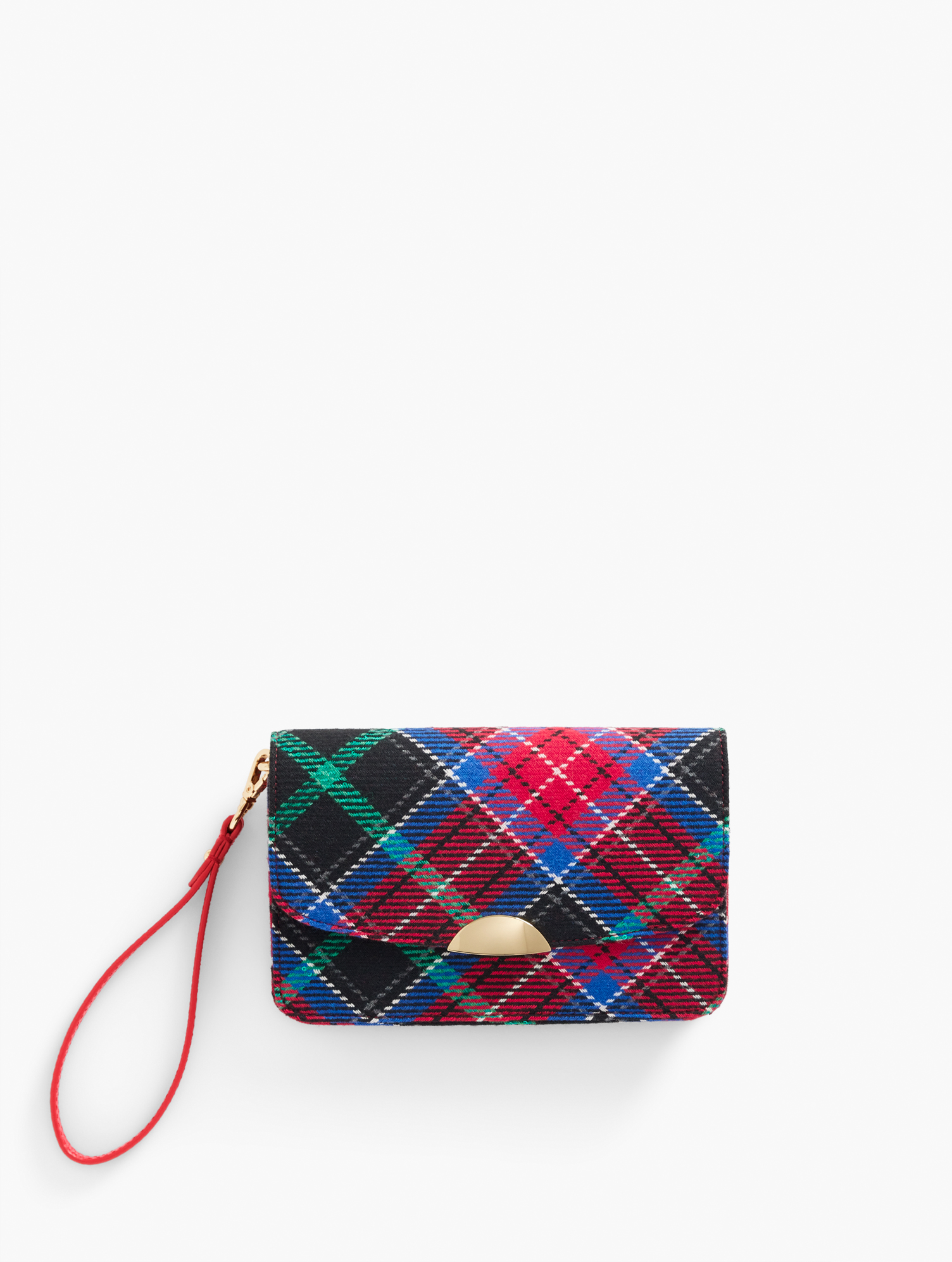 Log Fire Plaid Wristlet Talbots