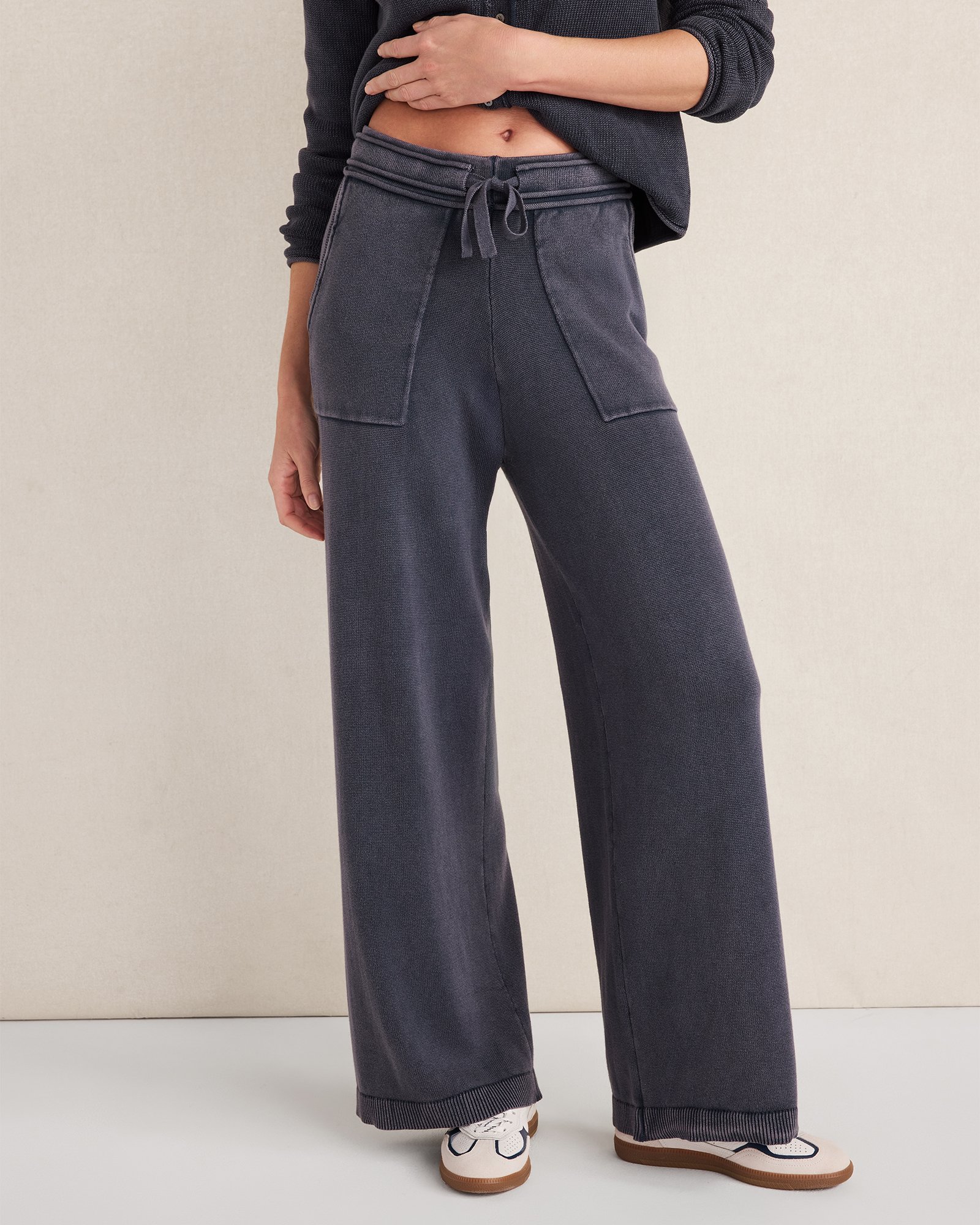 Organic Cotton Knit Wide Leg Pants