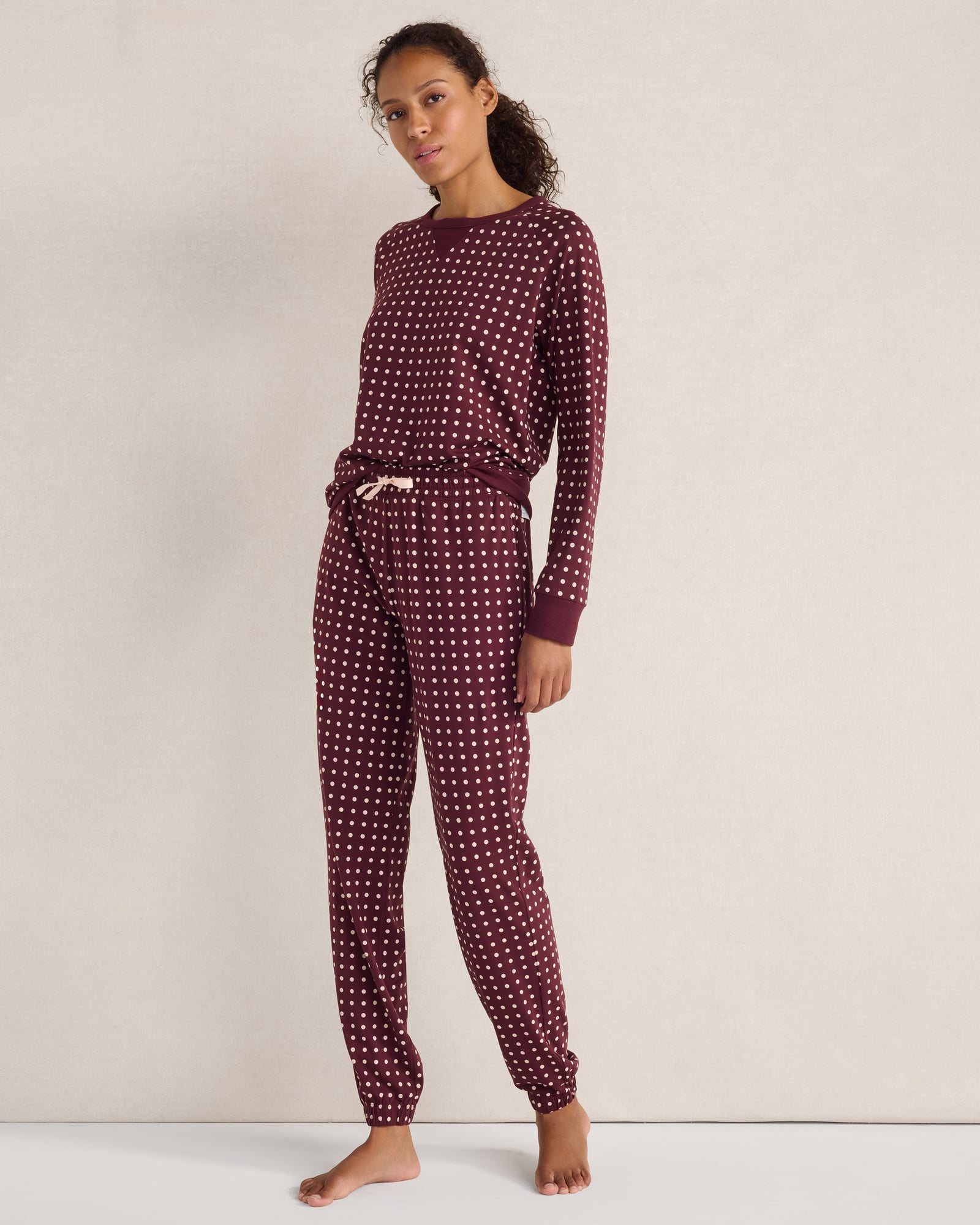 Organic Cotton Jersey Polka Dot Joggers