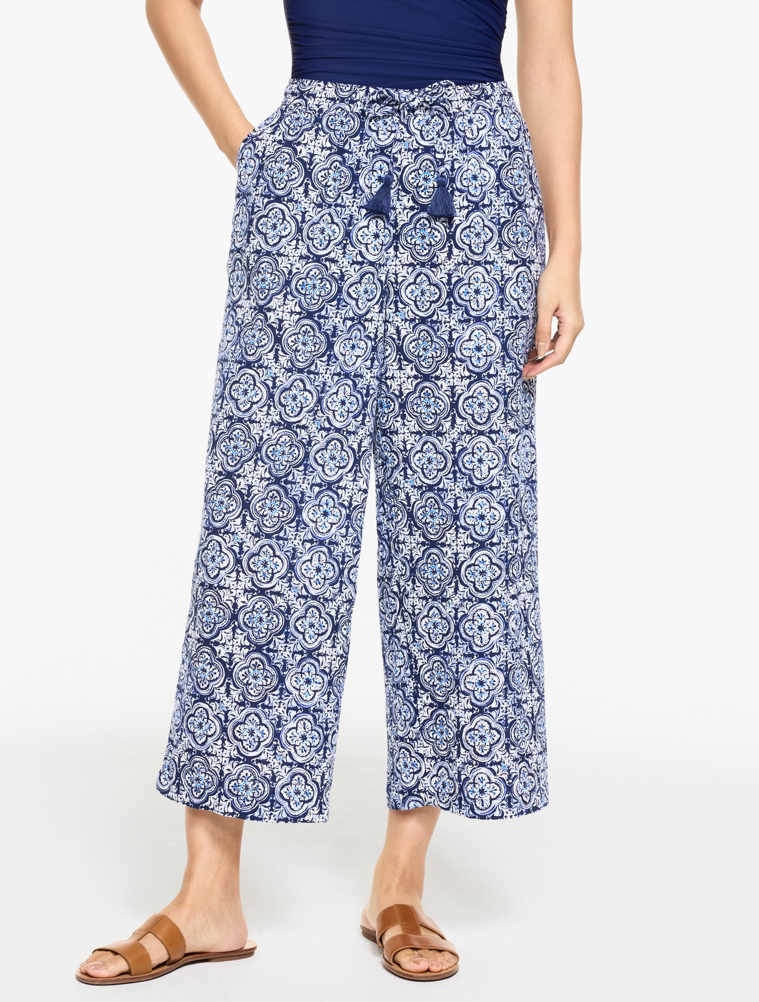 Aqua Club Gauze Pant Cover-Up - Coastal Tile