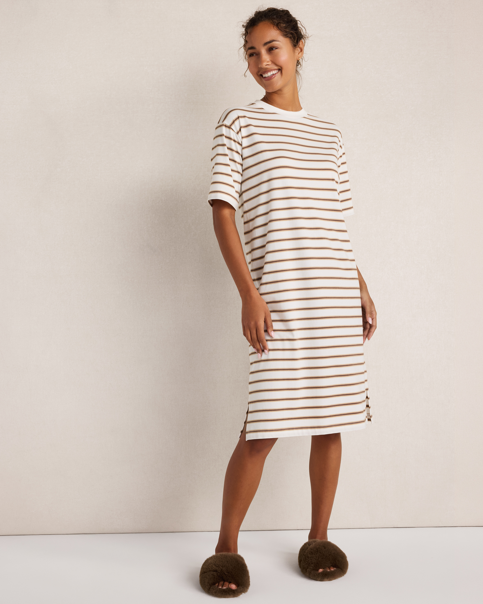 Organic Cotton Jersey Striped T-Shirt Dress