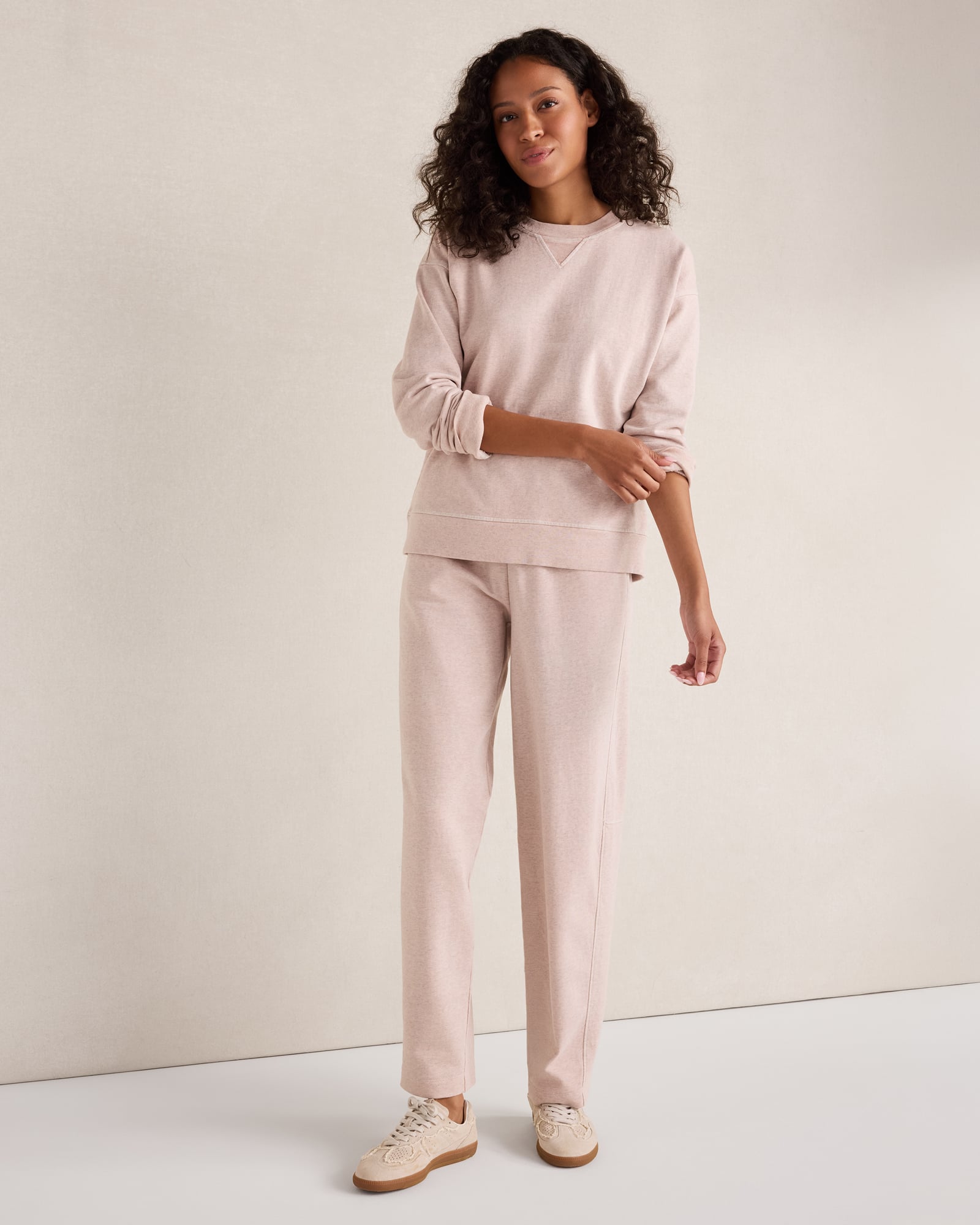 Organic Cotton Terry Barrel Leg Pants