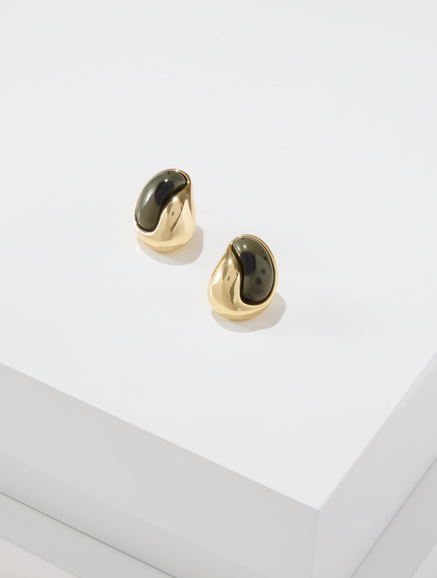 Olive Swirl Stud Earrings