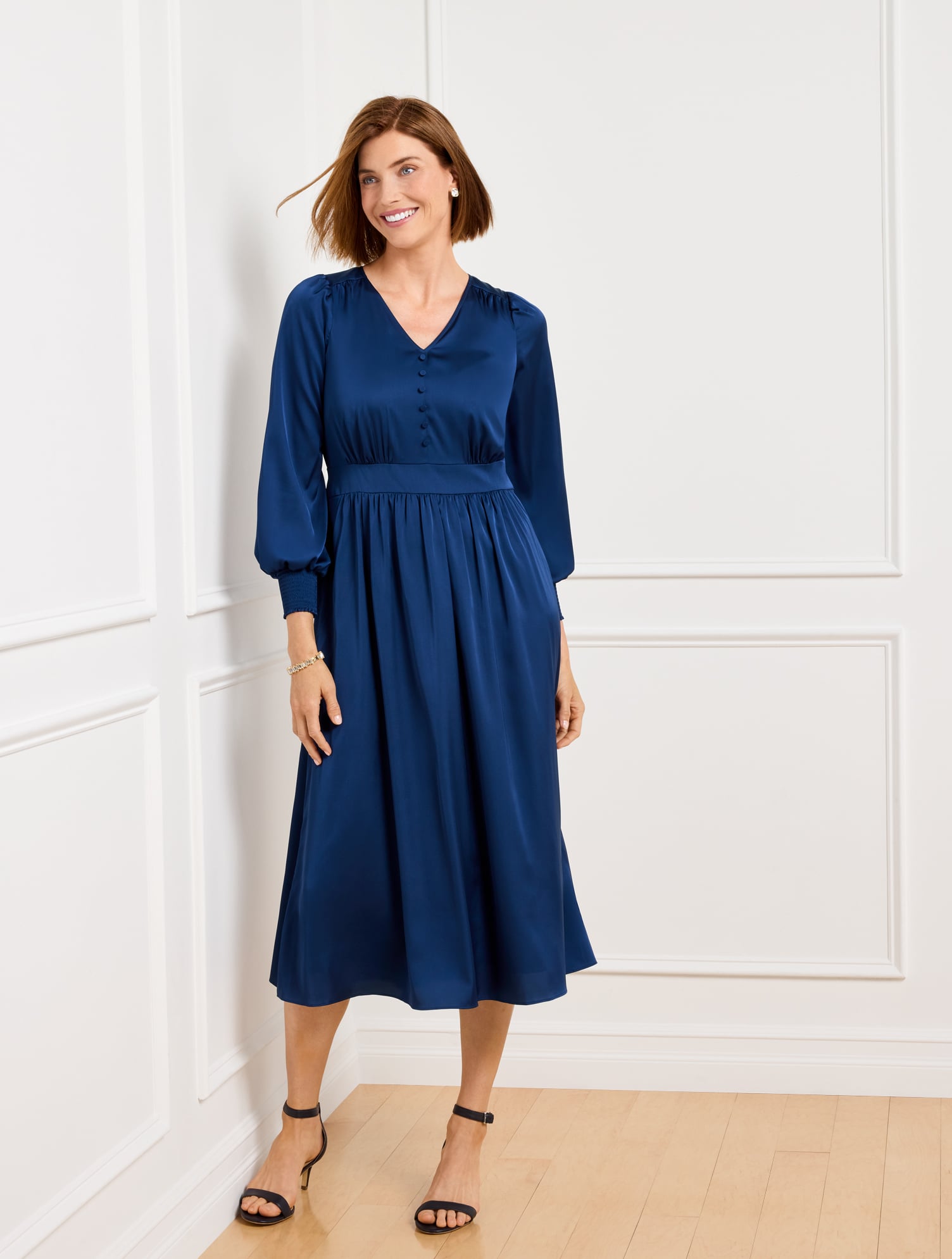 Fit & Flare Ruffle Dress - Piccadilly Paisley | Talbots