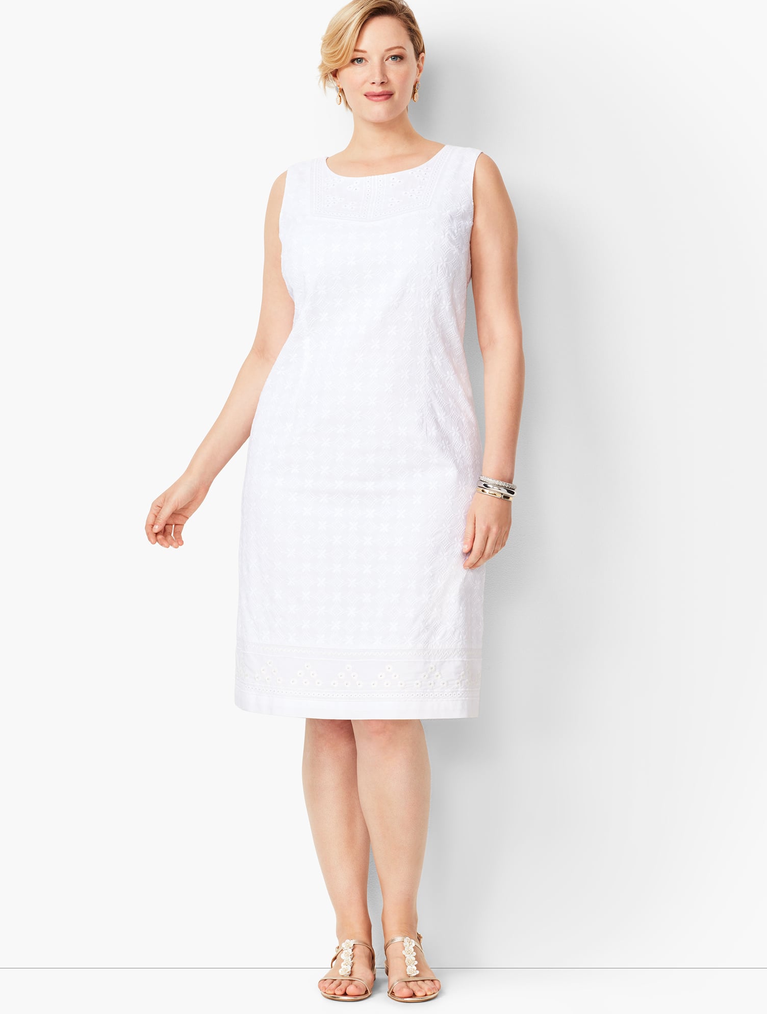 Embroidered Eyelet Sheath | Talbots