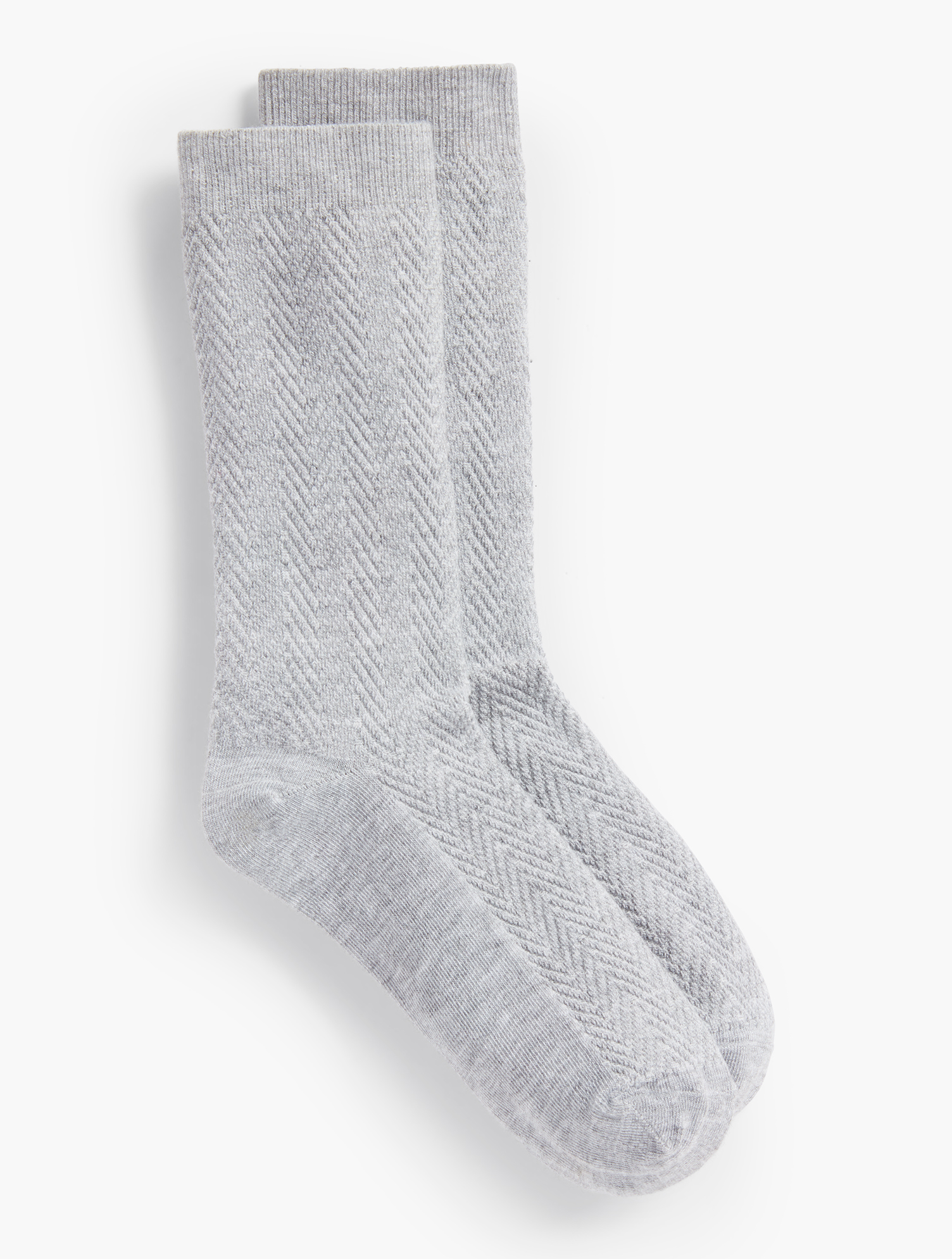 Talbots Chevron Trouser Socks - Mist Heather - 001