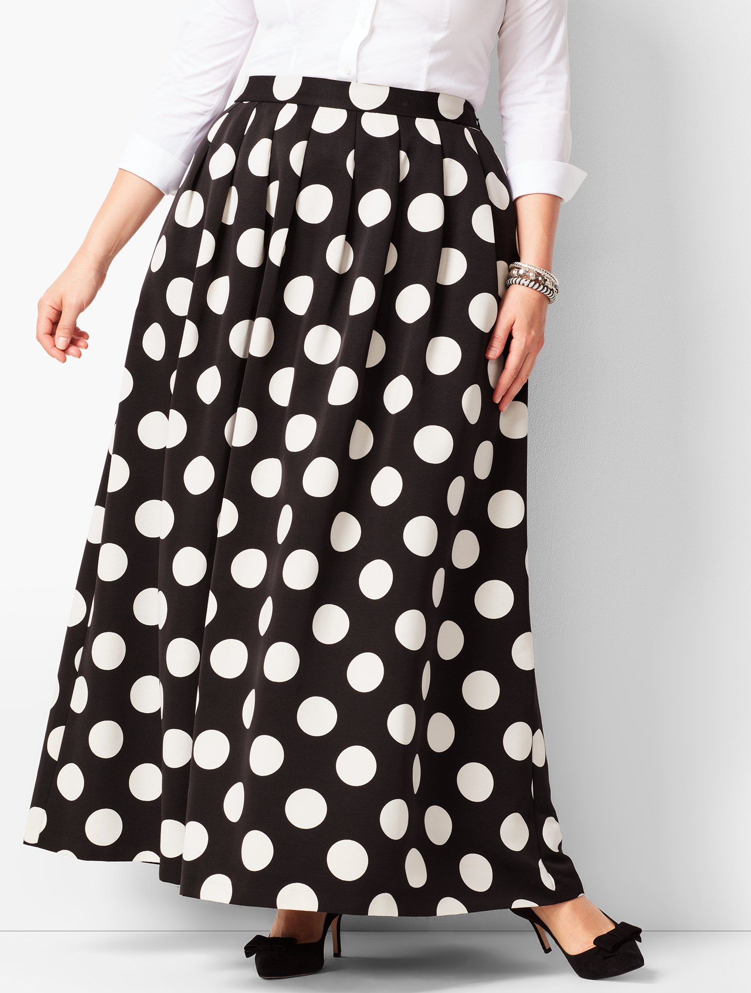 Pleated Dot Maxi Skirt | Talbots