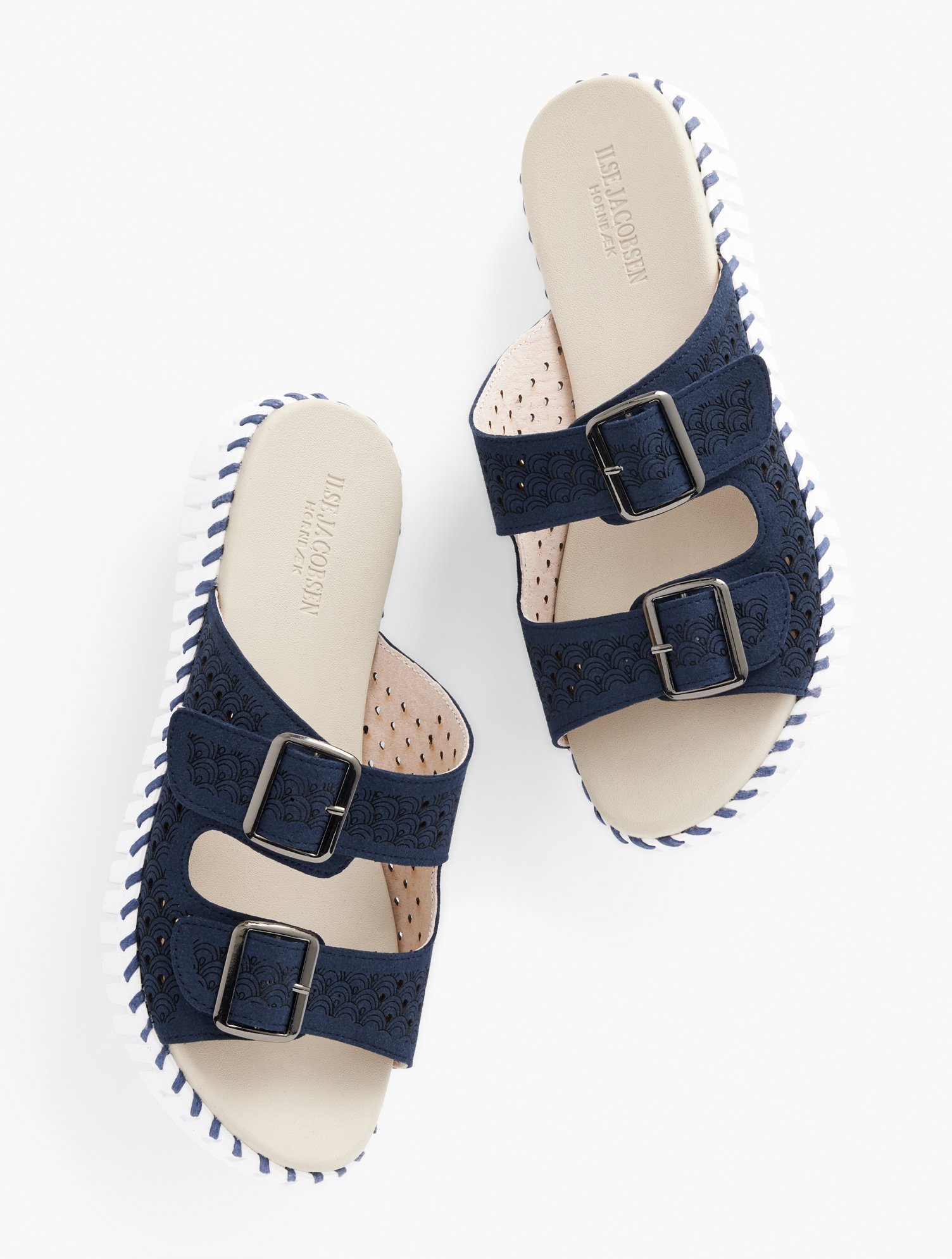 Shop Ilse Jacobsen Tulip Double Strap Sandals - Dark Indigo - 10m Talbots