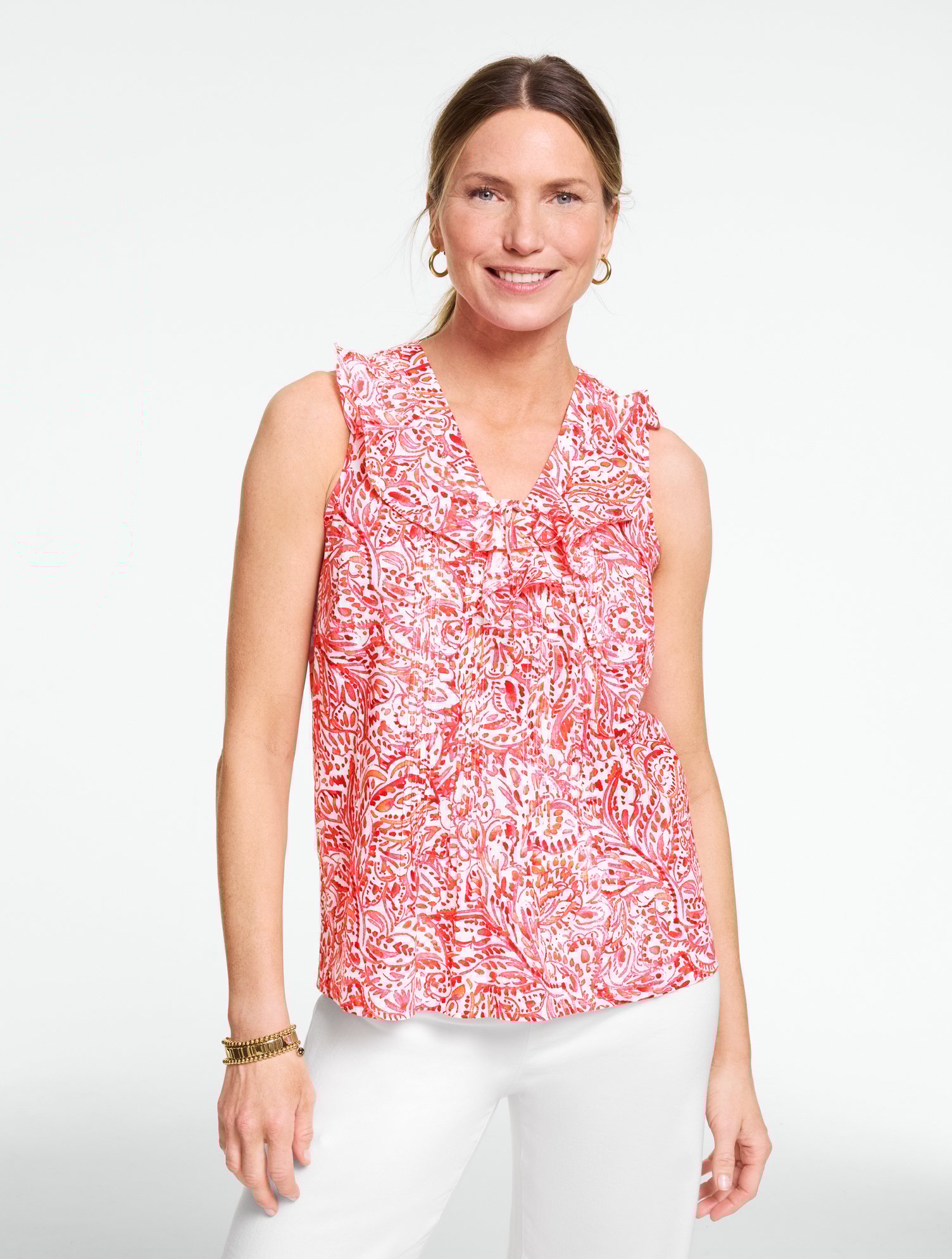 Ruffle Shell - Watercolor Medallions