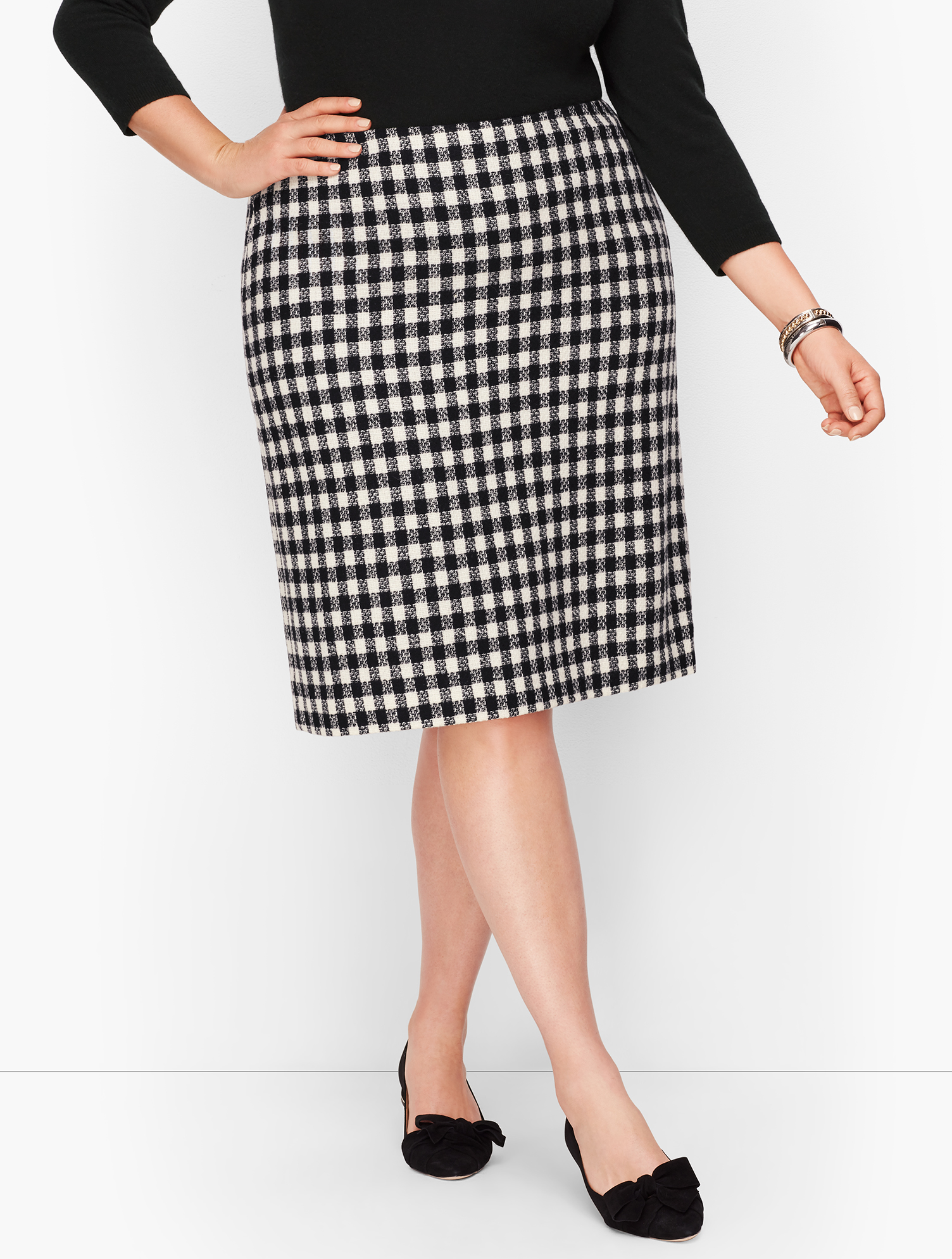 Wool Blend A-Line Skirt - Check | Talbots