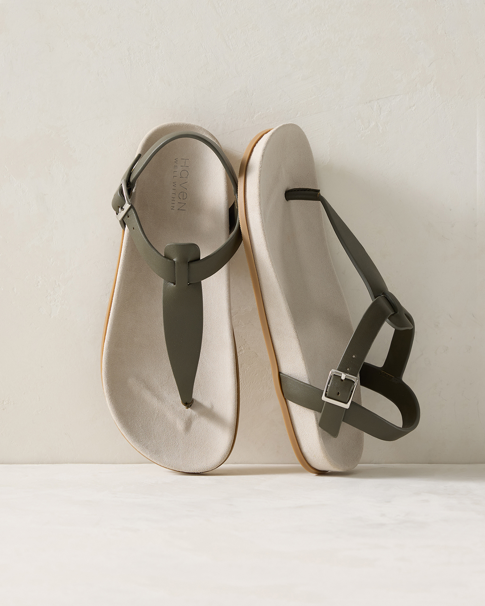 Leather and Suede Thong Sandal | Haven Well Within