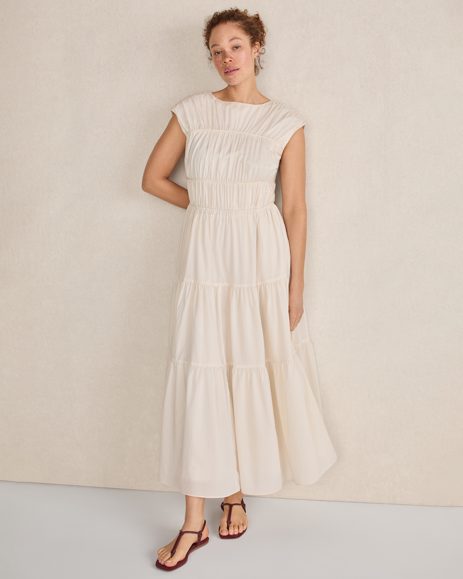 knee length dresses for ladies 1930s Floral Cotton Voile Maxi Dress main image 0