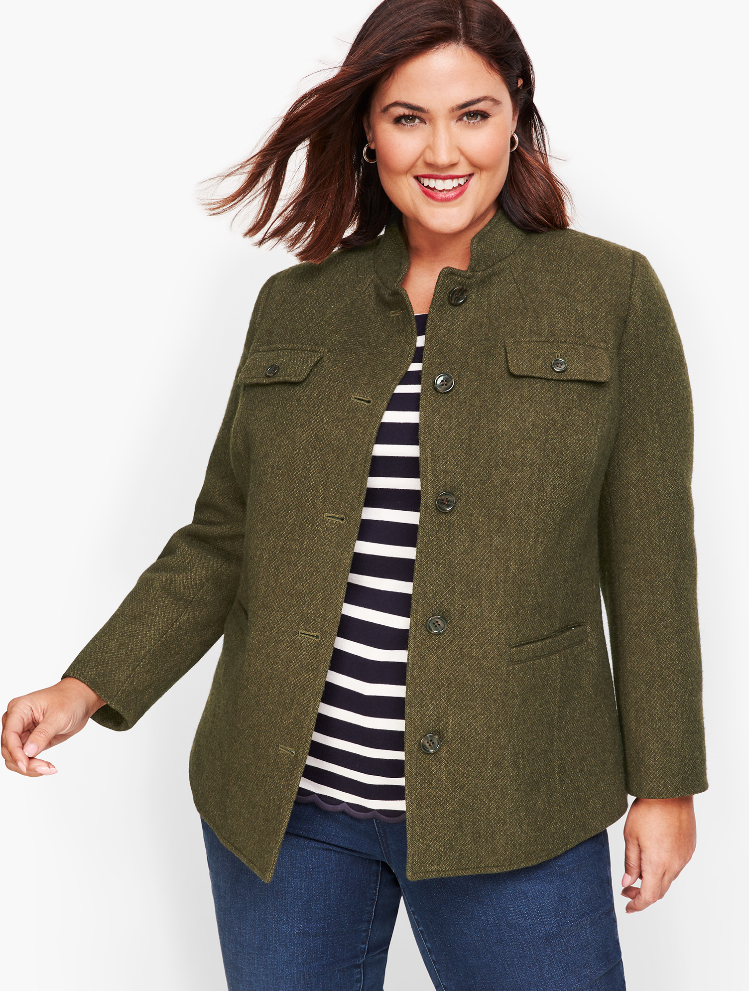 ジャケット・アウター Needles Banded Collar Coat Wool Band-Collar Jacket | Talbots