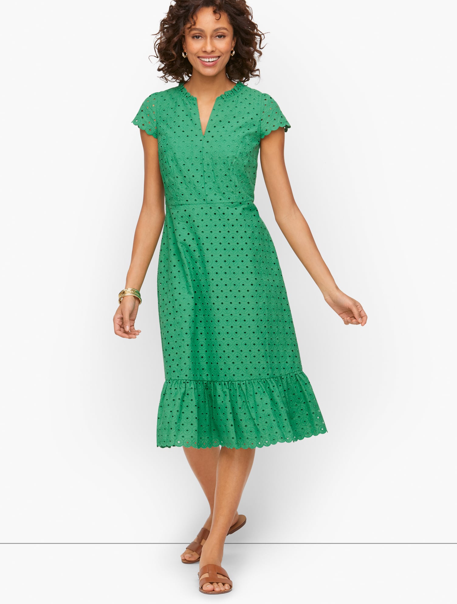 belati forest green eyelet dress Bianca Green Eyelet Dress