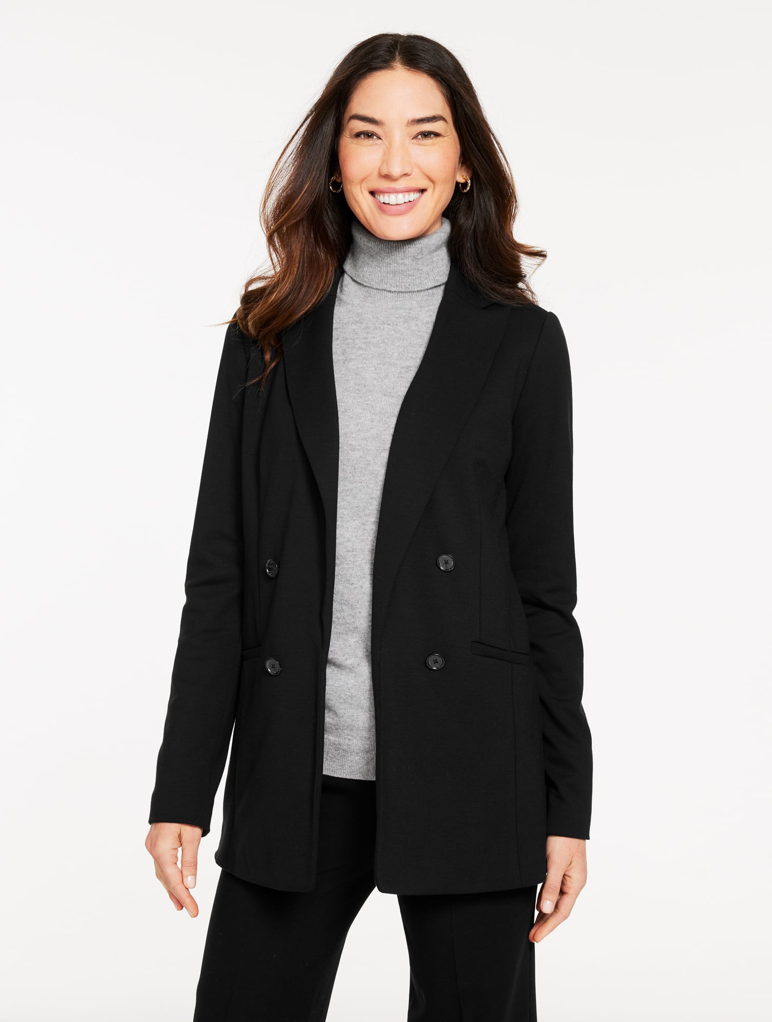 Double Breasted Twill Blazer | Talbots