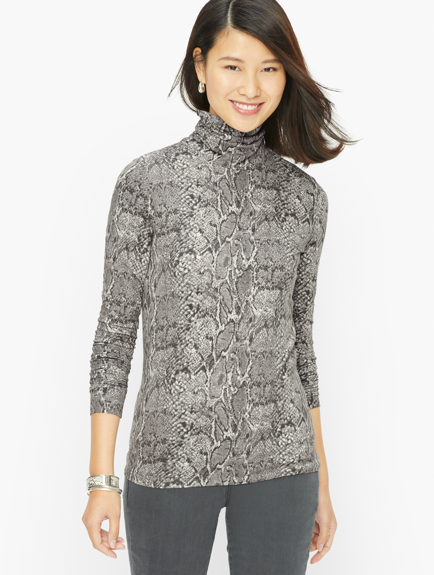 カットソー(長袖/七分) PYTHON PRINTED COTTON TURTLE NECK TOP 213013448_9681.jpg