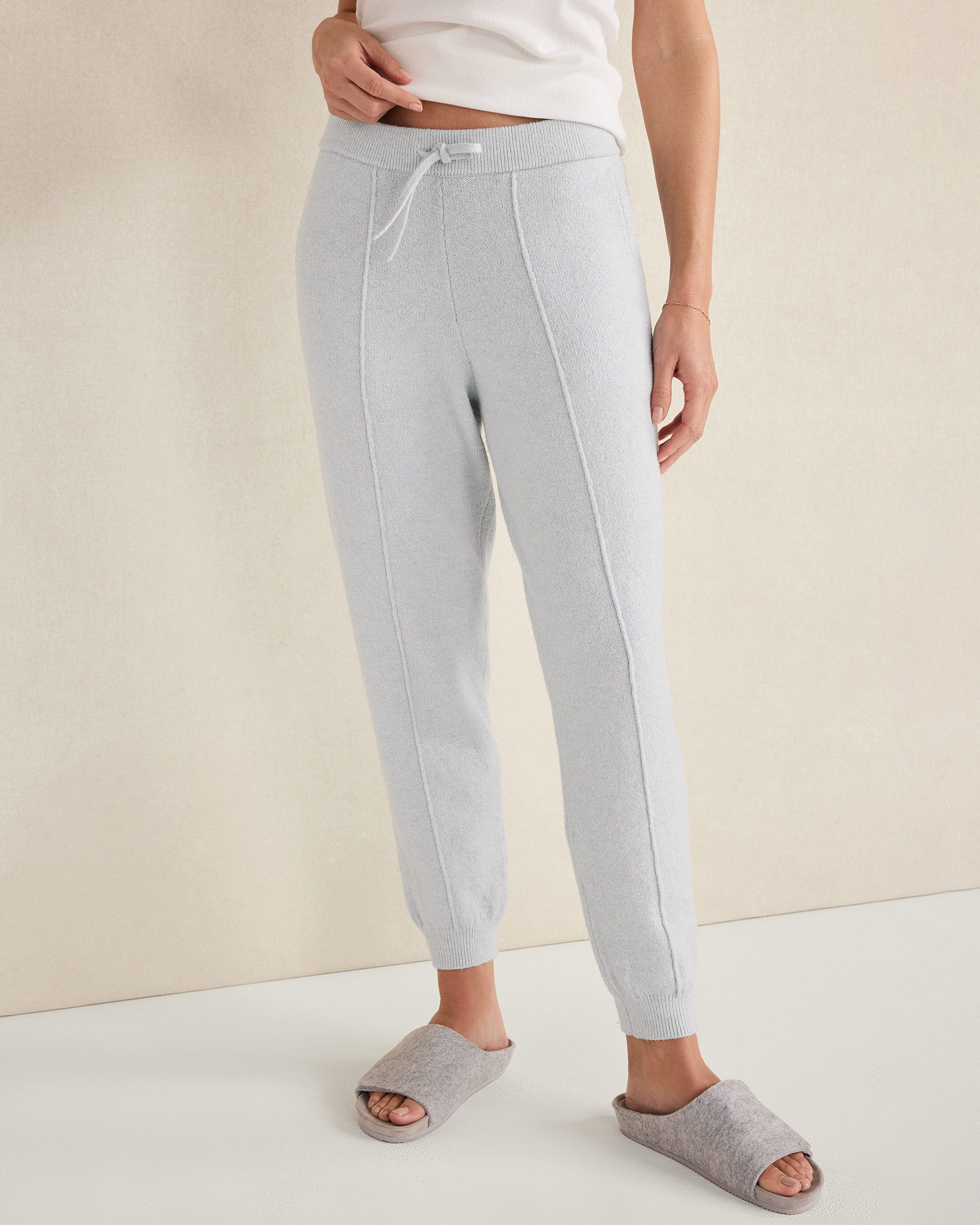 Organic Cotton Blend Pintuck Joggers