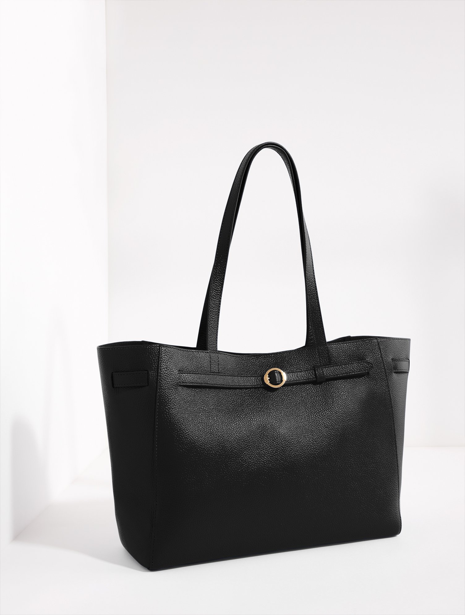 Mallory Pebble Leather Belted Tote