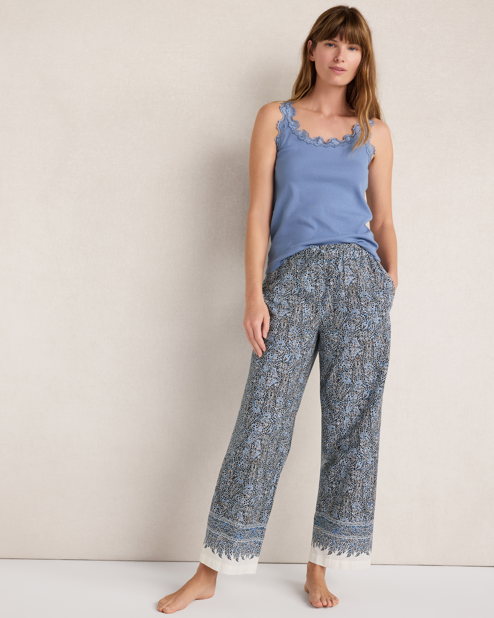 Organic Cotton Poplin Paisley Pants | Haven Well Within