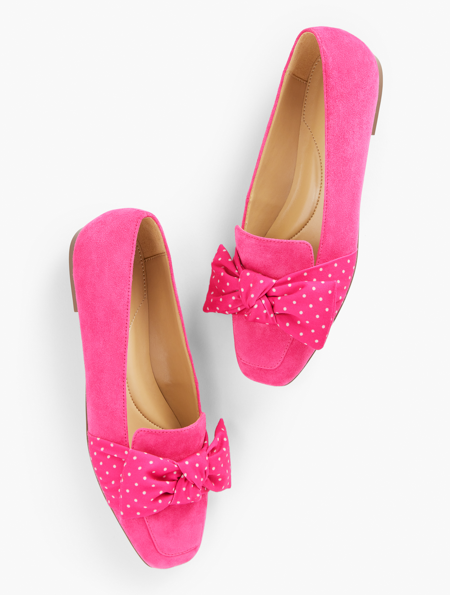 Talbots Stella Bow Loafers - Suede - Vivid Pink - 9m