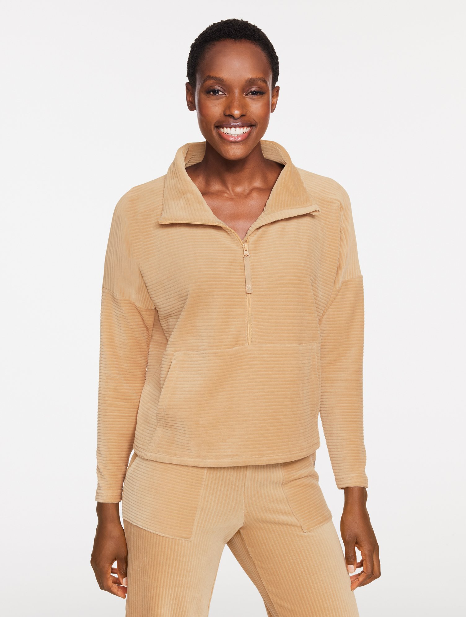 Sky Lounge Velour Half-Zip Pullover | Talbots