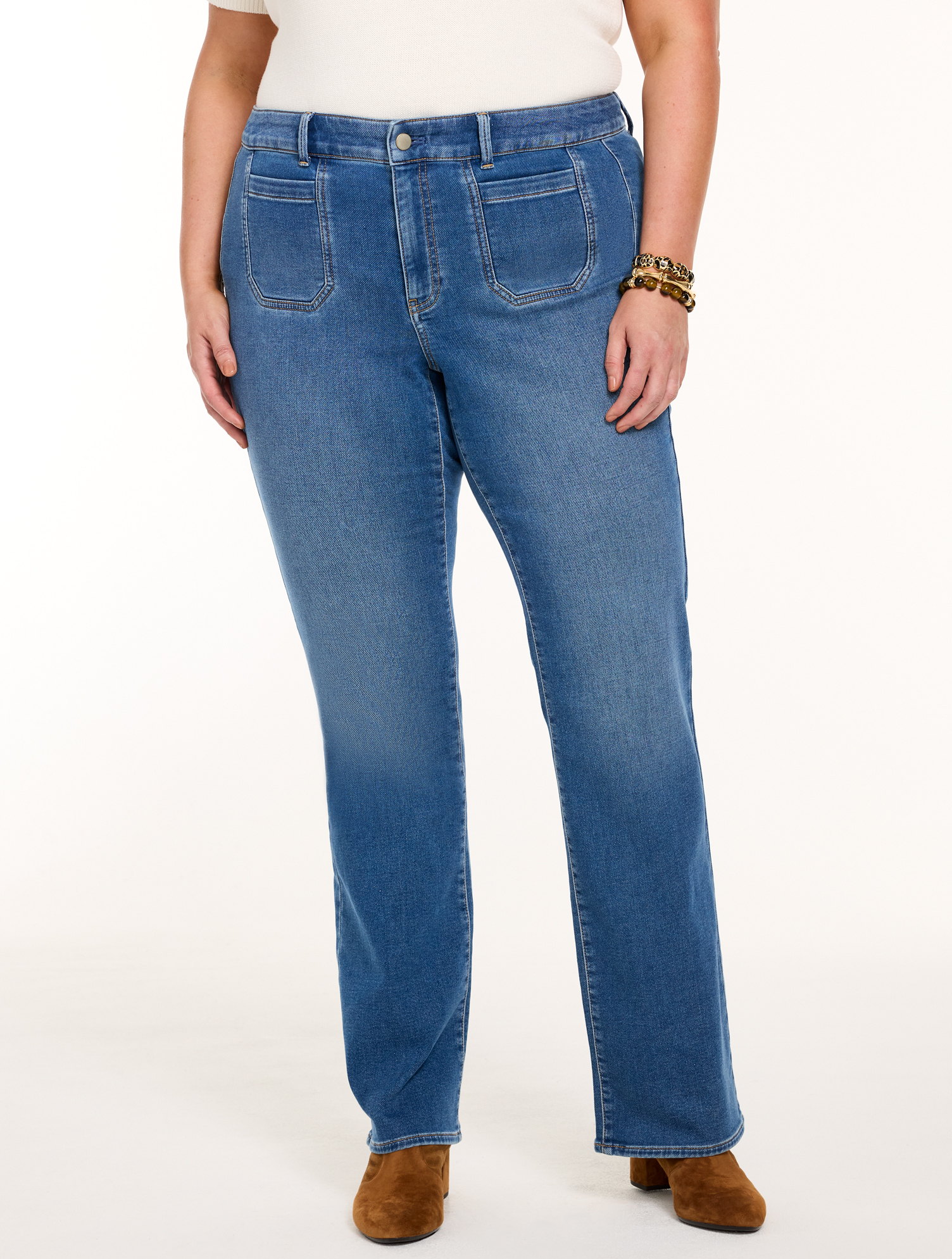 Knit Denim Bootcut Jeans - Jules Wash