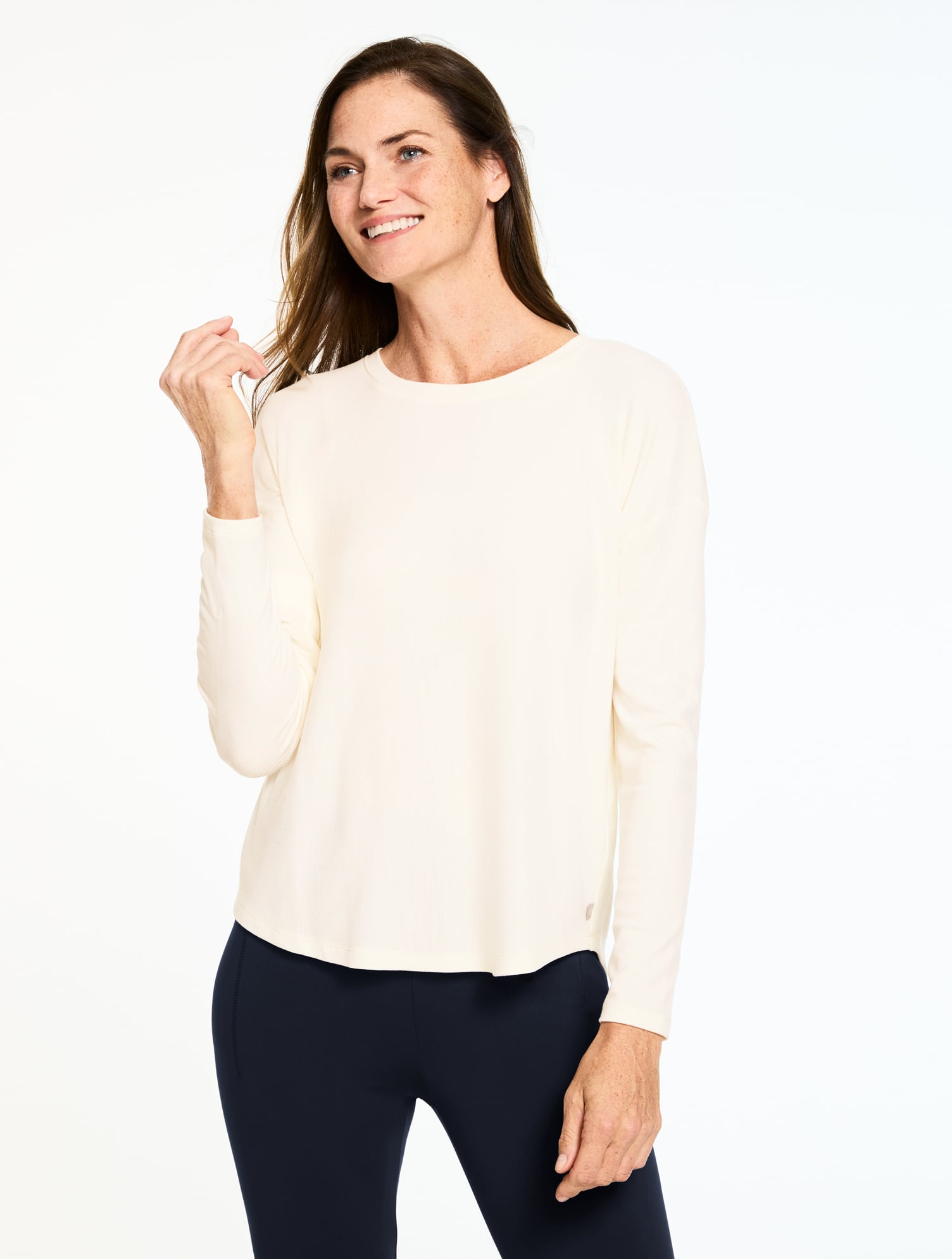Petite - Ribbed Crewneck T-Shirt - Ivory - 2XS Talbots