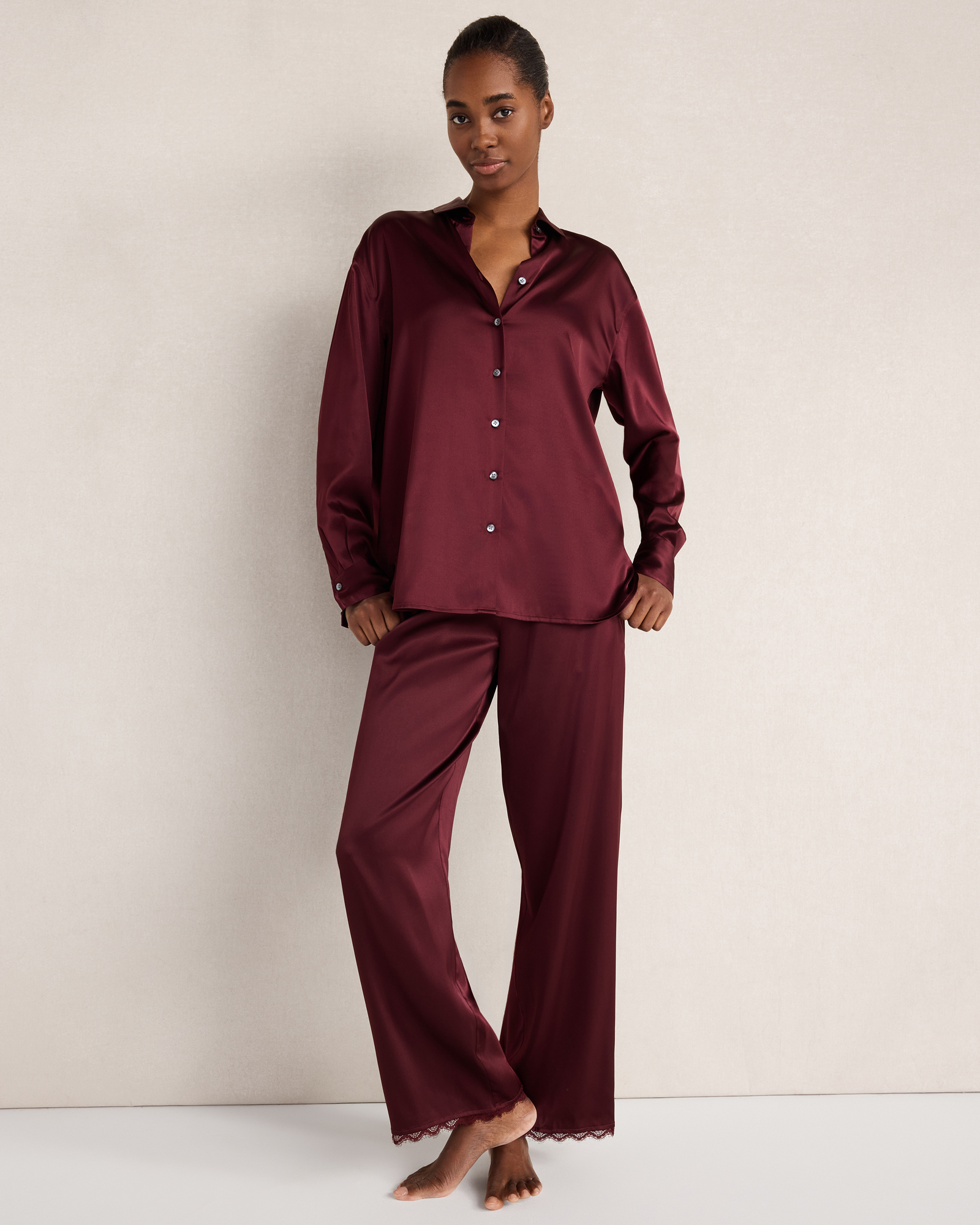 Washable Silk Lace Pajama Pants