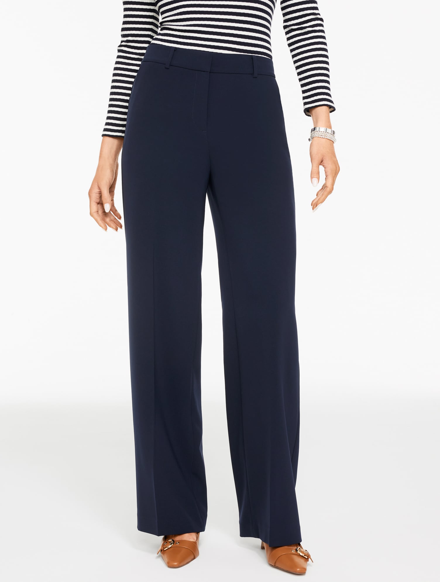 Wide Leg Polished Crepe Pants | Talbots