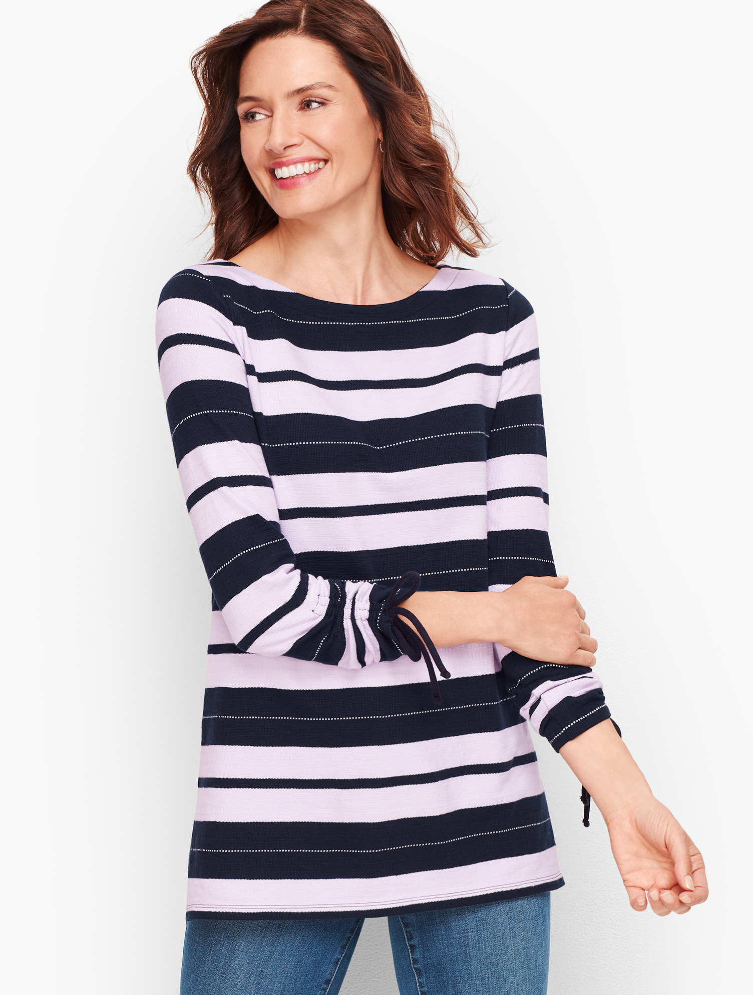 トップス tear3 Tie Cuff Stripe Tee | Talbots