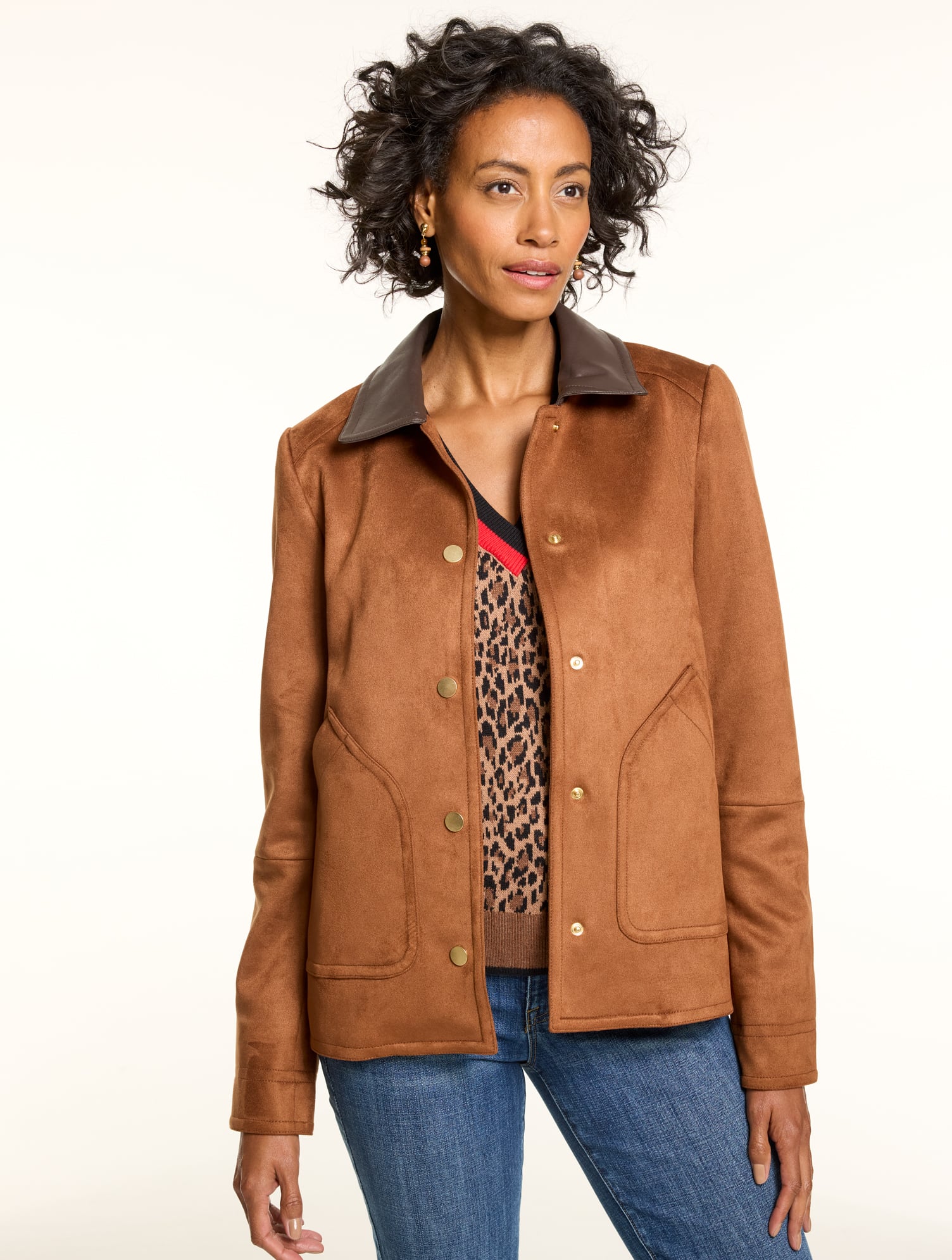 Faux Suede Barn Jacket
