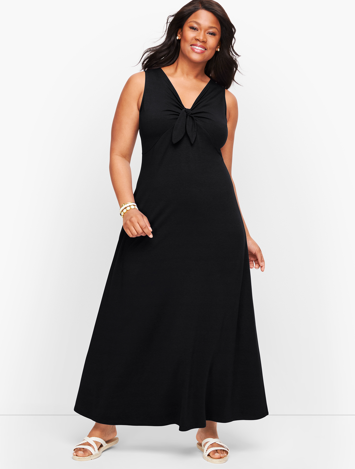 Jersey Tie Front Maxi Dress | Talbots Jersey Tie Front Maxi Dress | Talbots