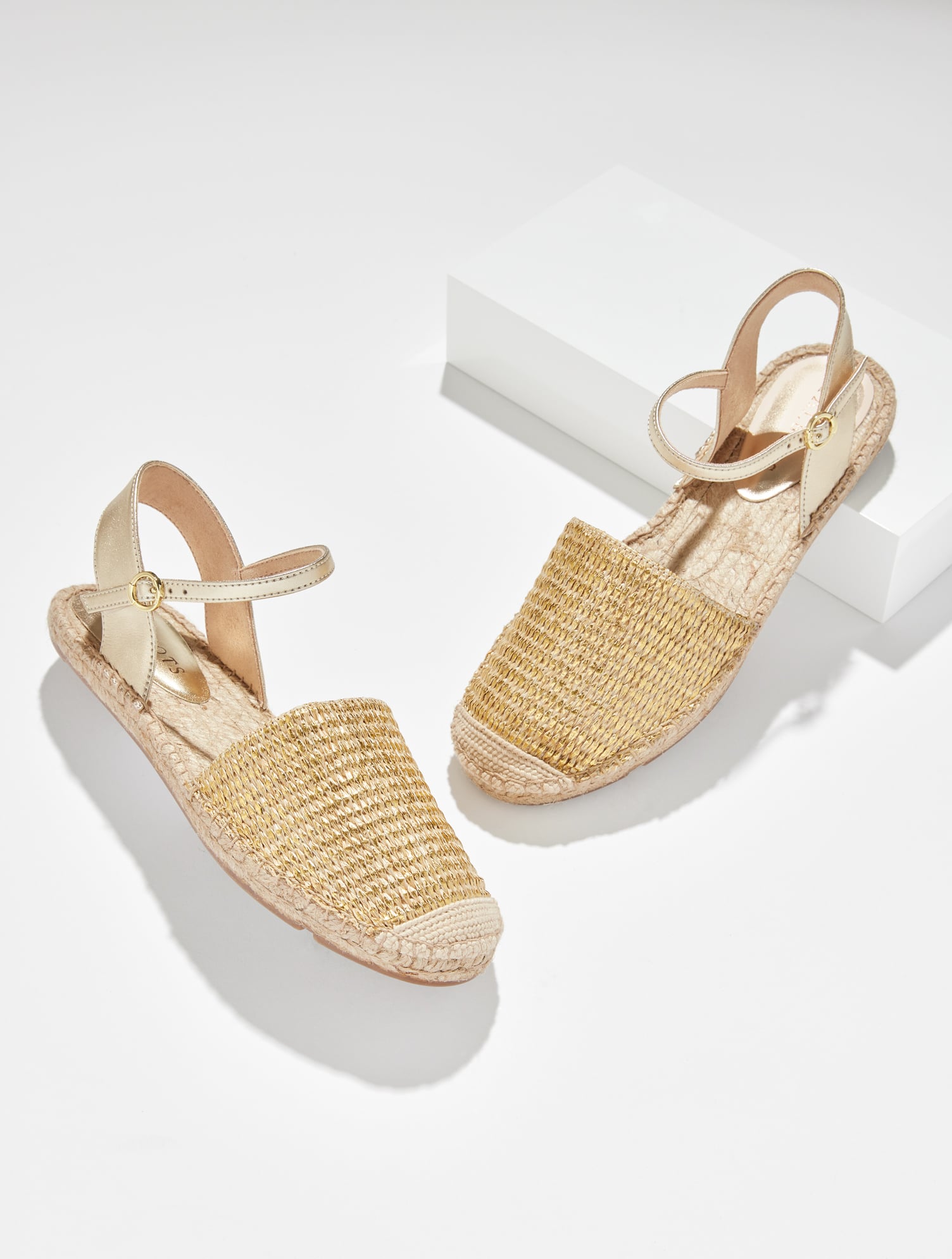Izzy d'Orsay Espadrille Flats - Metallic Raffia | Talbots