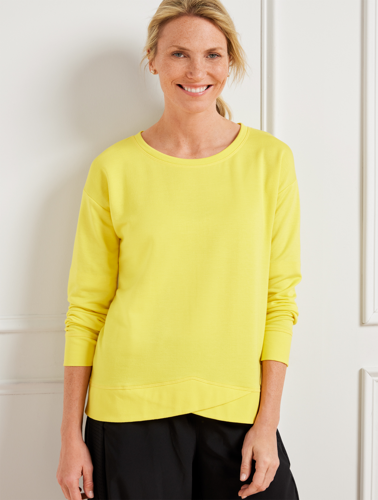 Talbots Plus Size - Tulip Hem Pullover Sweater - Pear Yellow - X