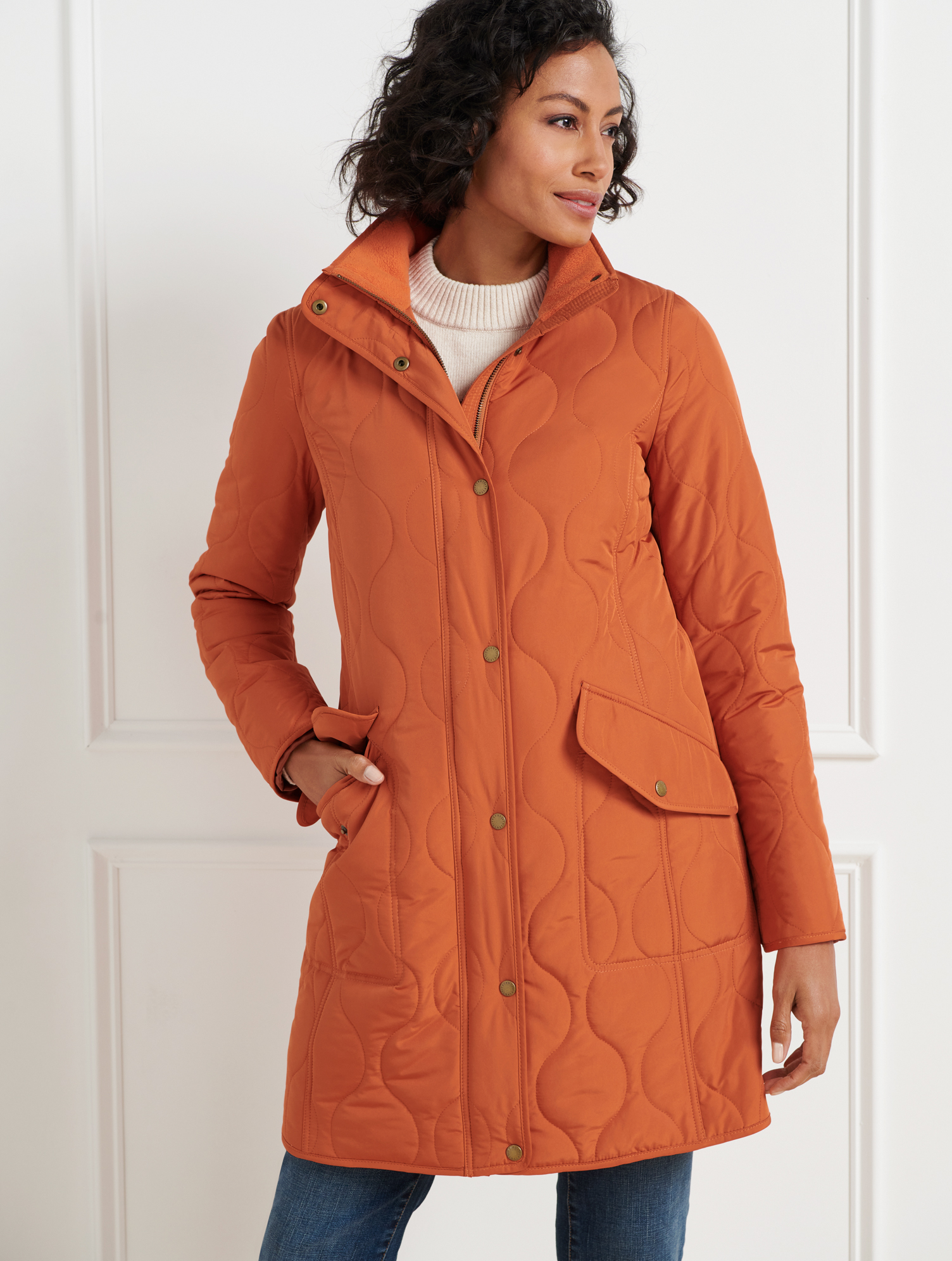 Quilted Long Jacket | Talbots