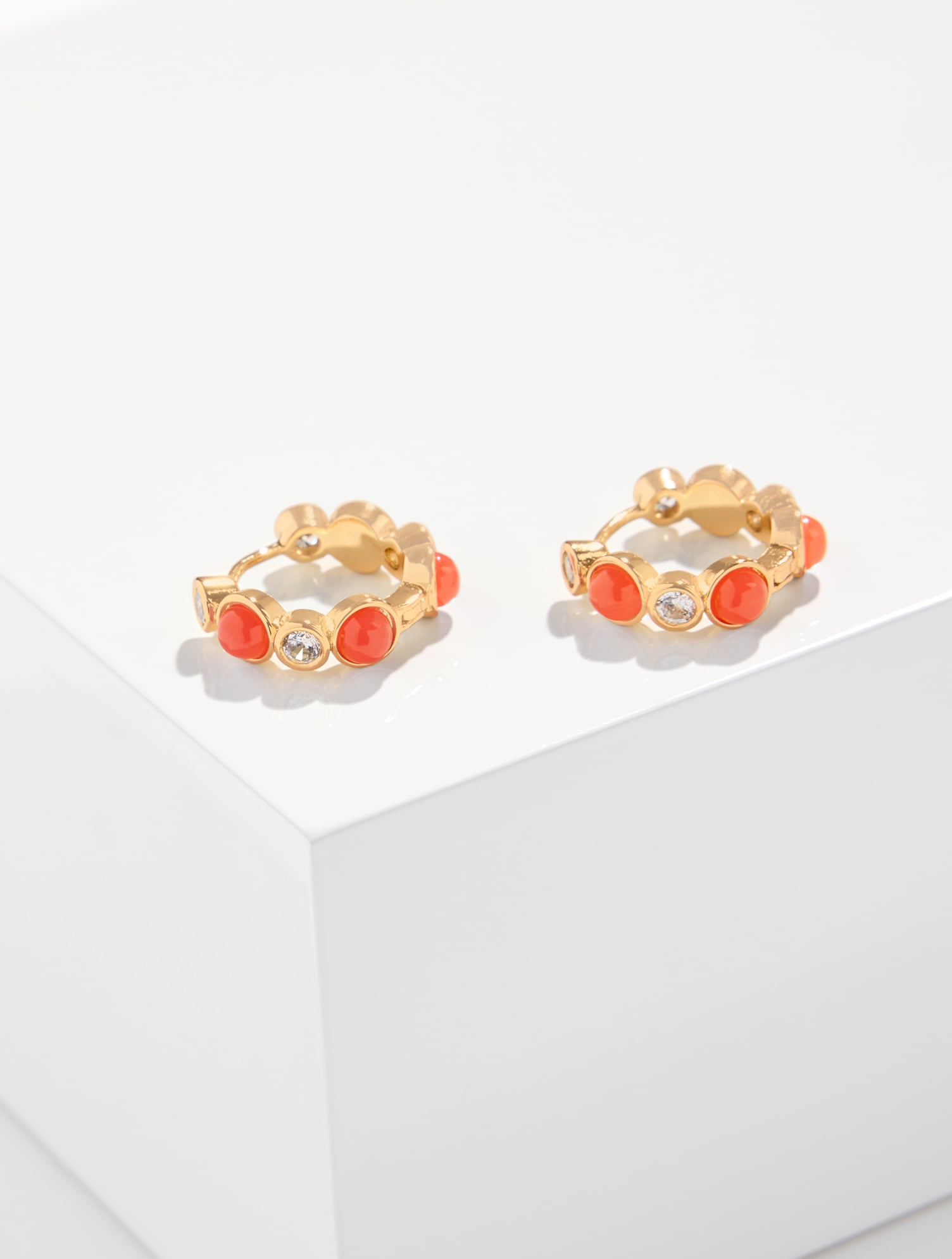 Demure Dots Hoop Earrings - Bright CoralGold - 001 Talbots 30$