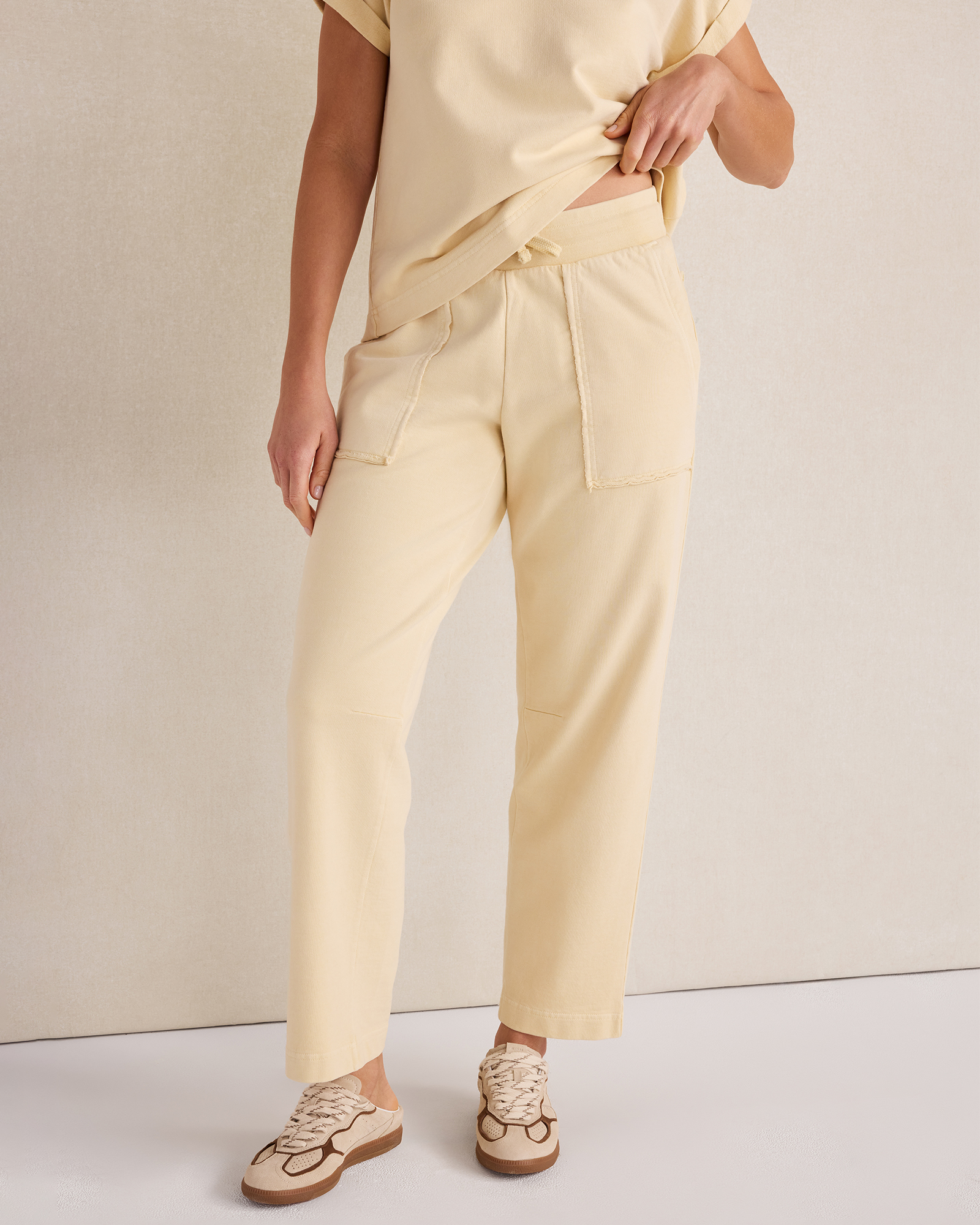 Garment-Dyed Organic Cotton Terry Pants