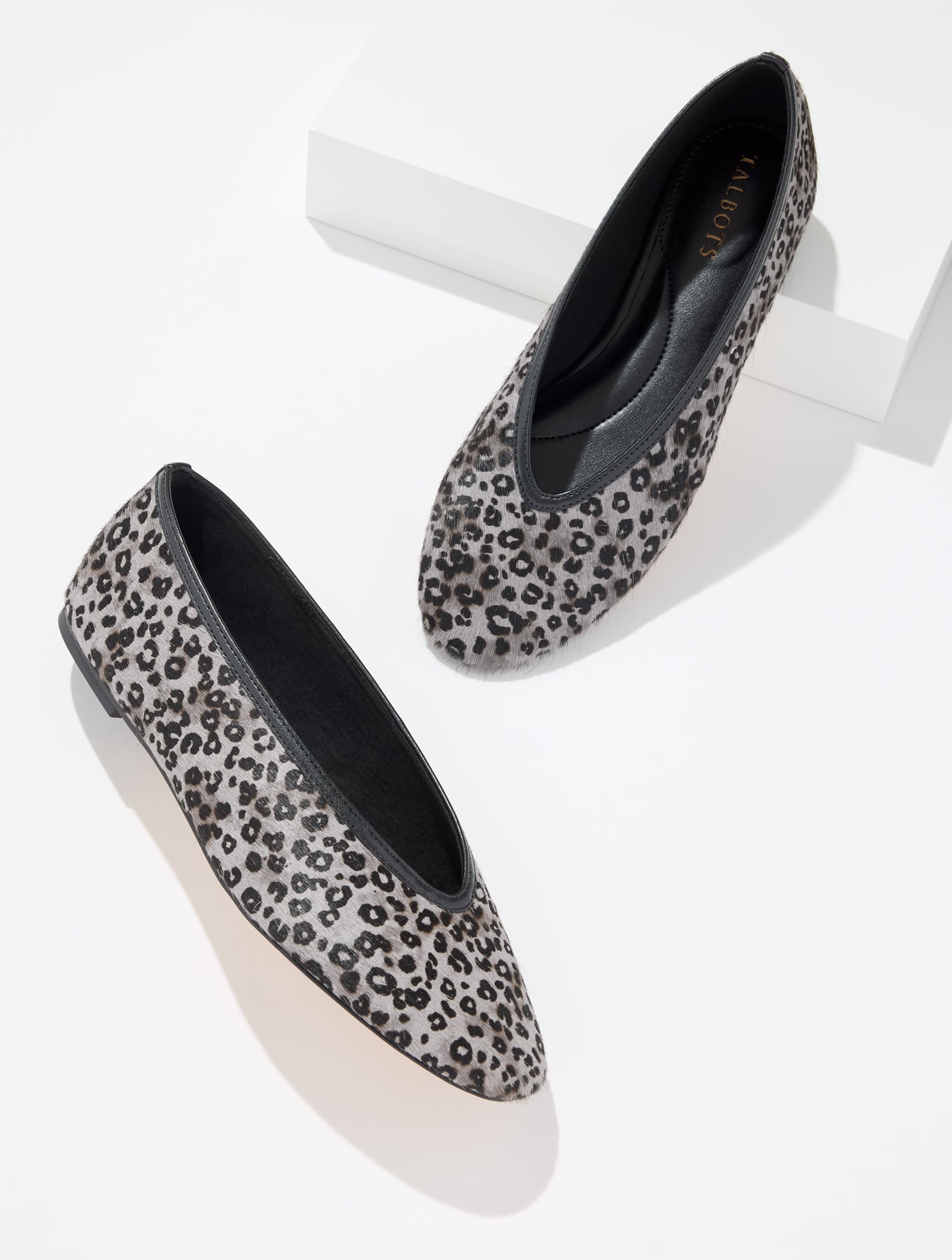 Vera Ballet Flats - Snow Leopard Calf Hair