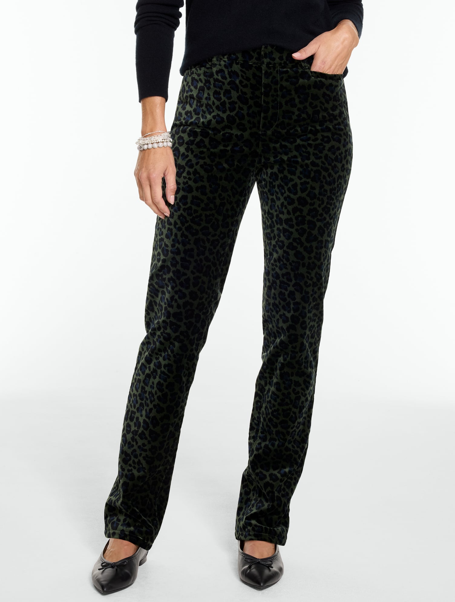 Velveteen Straight Leg Pants - Fabulous Leopard