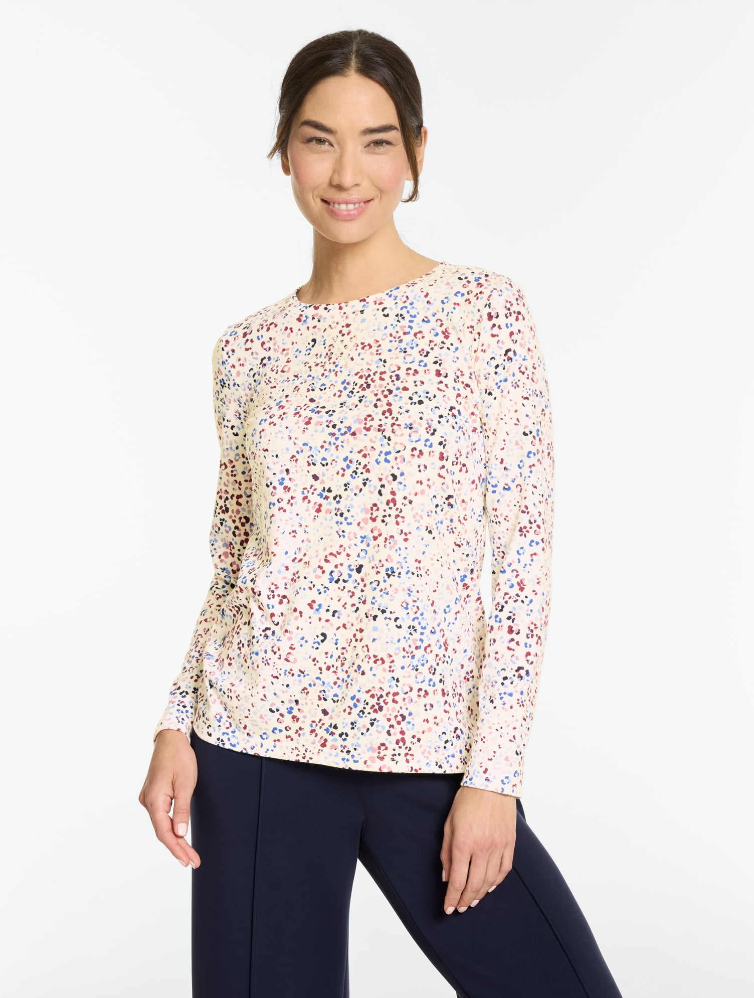 Supersoft Jersey Long Sleeve Crewneck Tee - Leopard Kaleidoscope