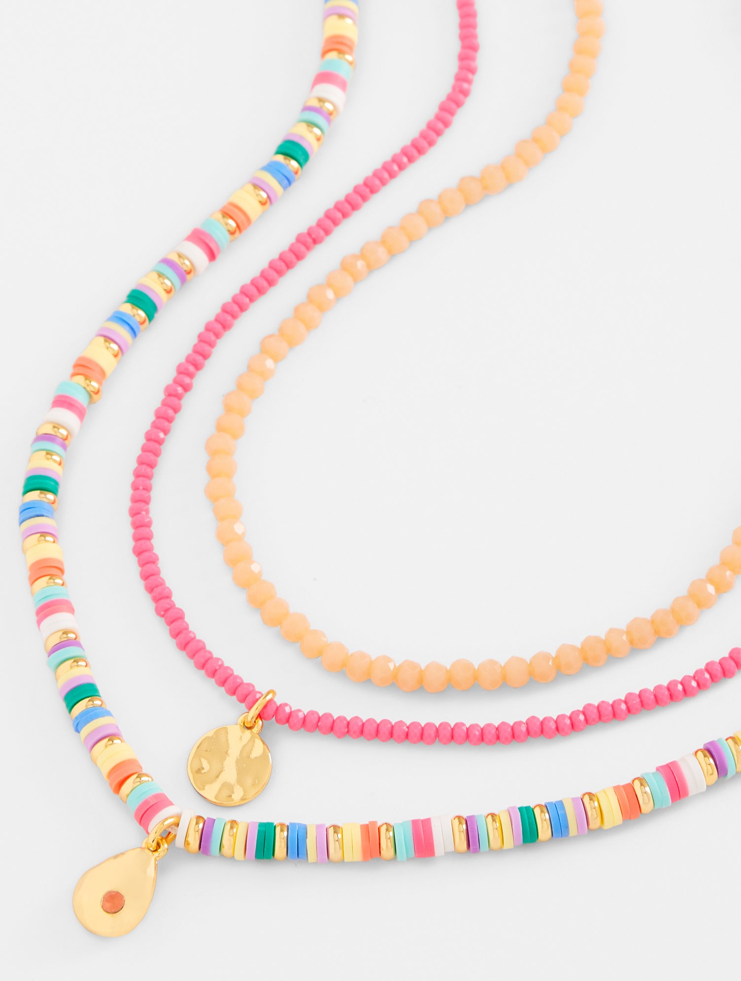 Talbots Beaded Layer Necklace - Sunlit Coral/gold - 001  In Multi