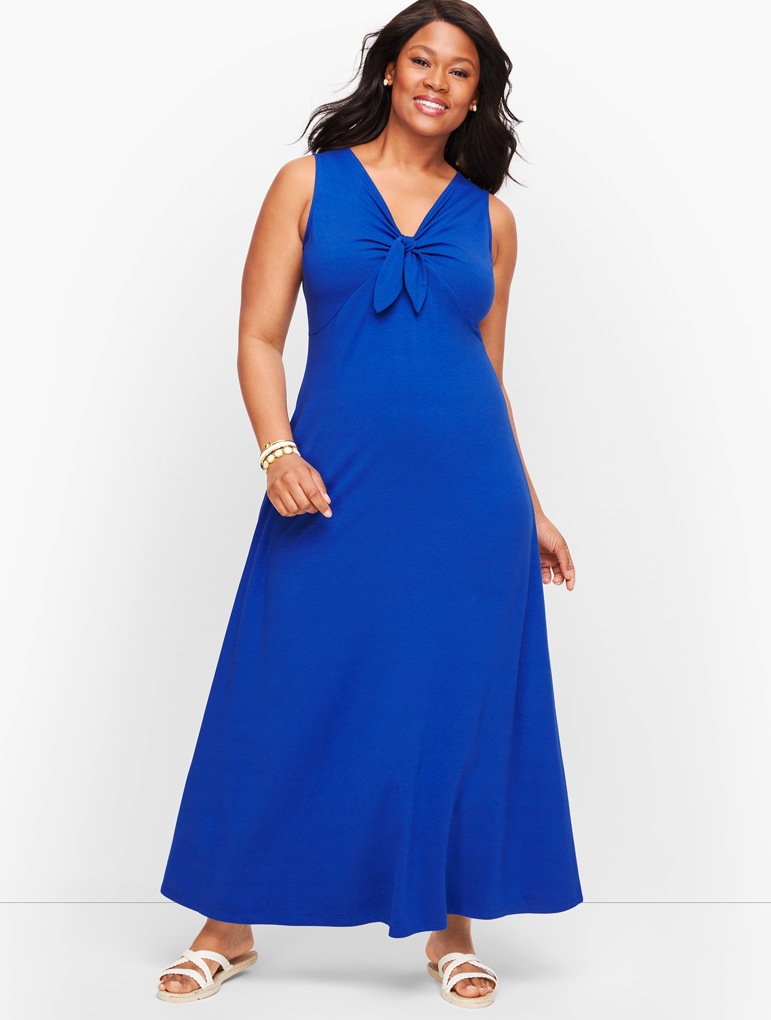 Jersey Tie Front Maxi Dress | Talbots